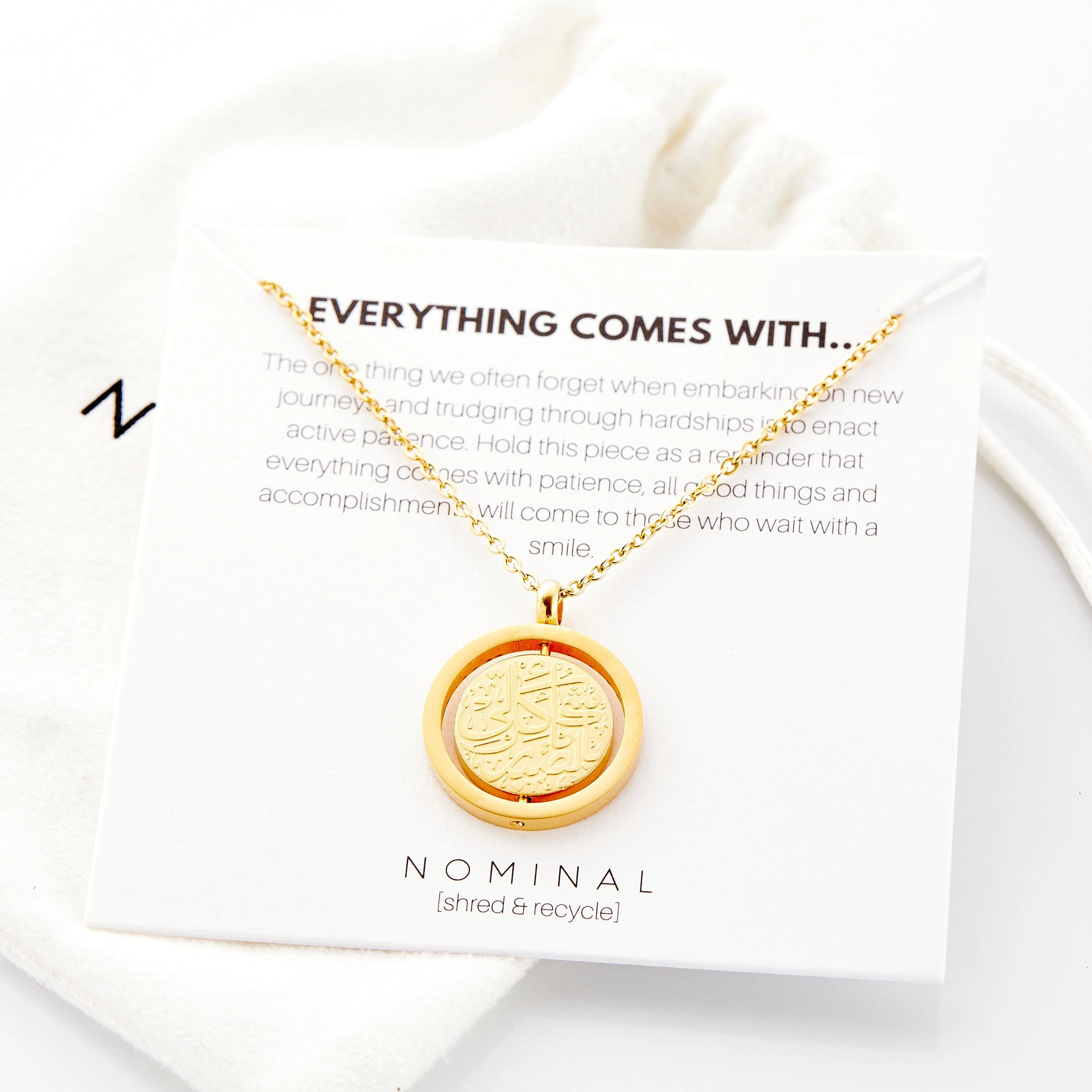"Everything Comes with Patience" Necklace