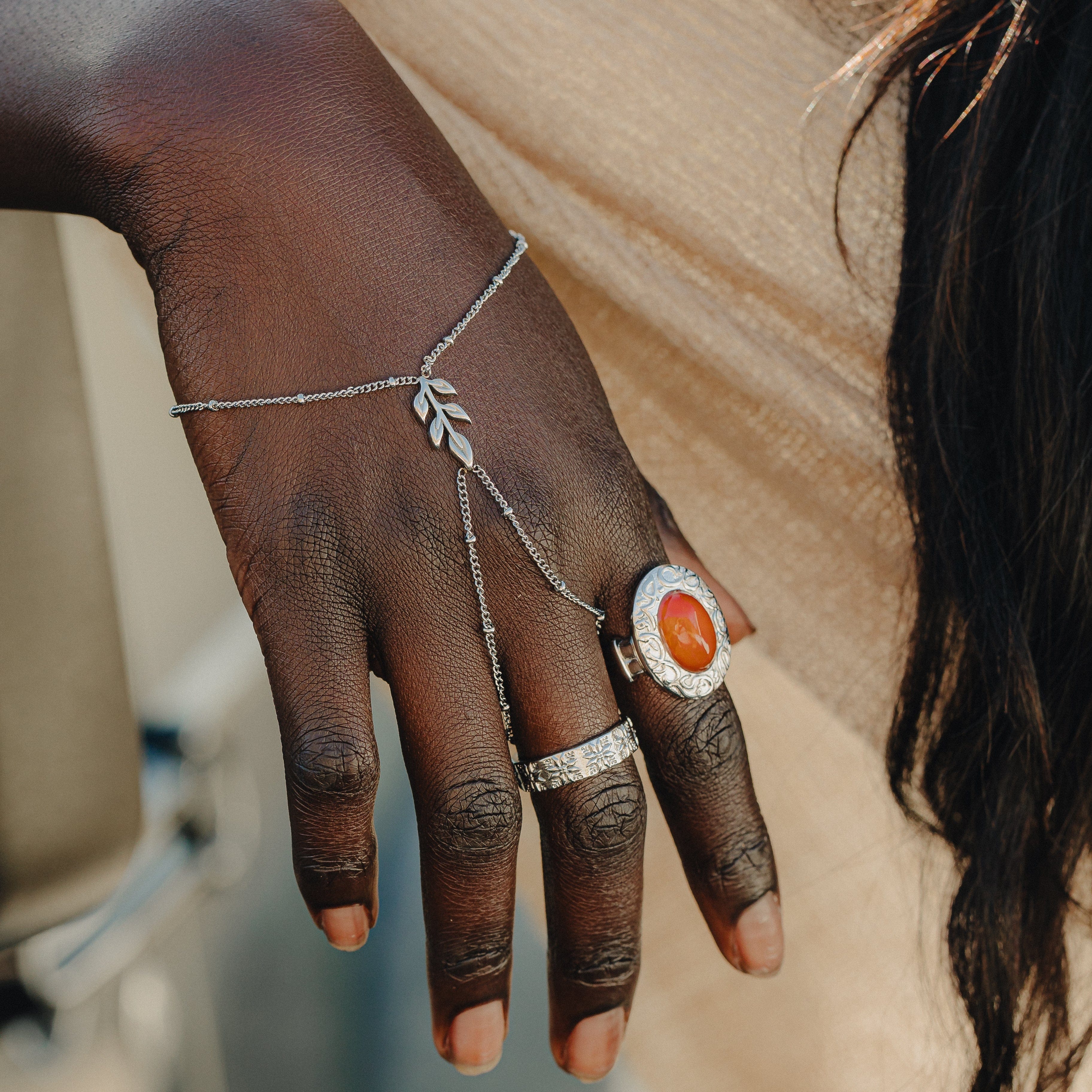 Palestinian Olive Branch Hand Chain