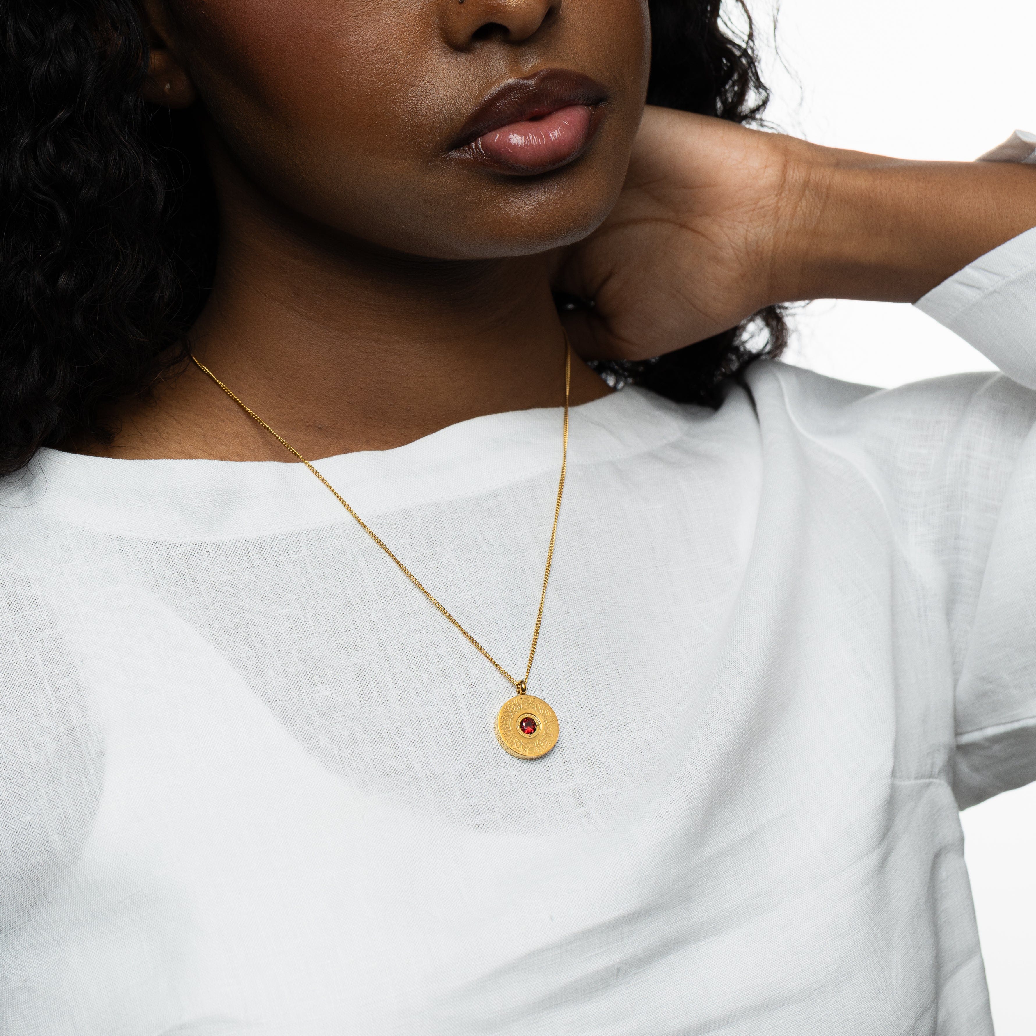 "With Hardship Comes Ease" Medallion | Red Agate Stone