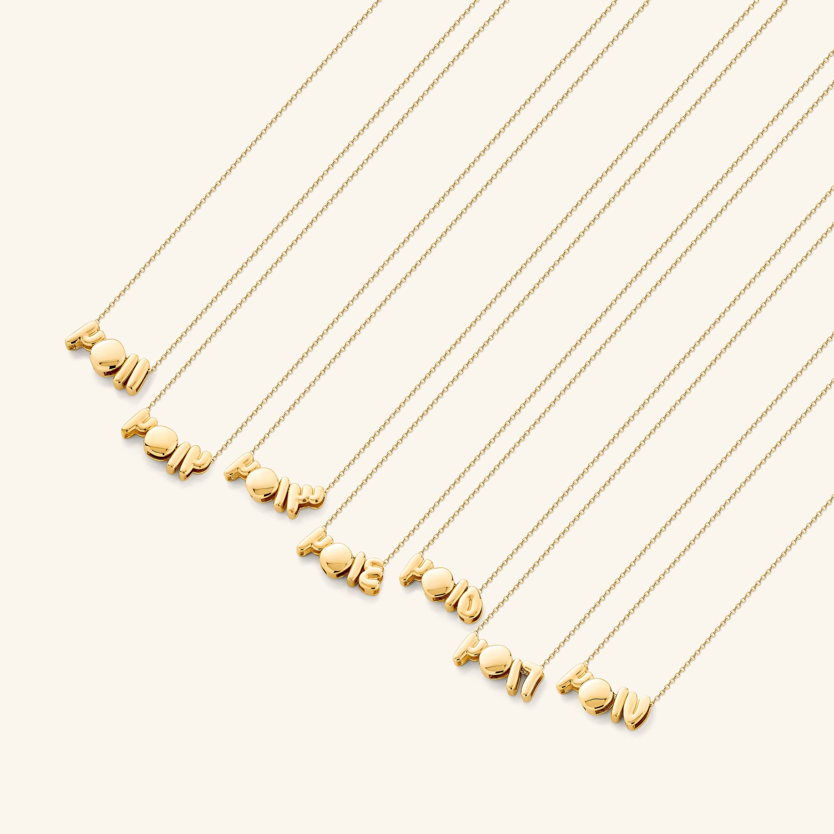 Arabic Bubble Birthyear Necklace