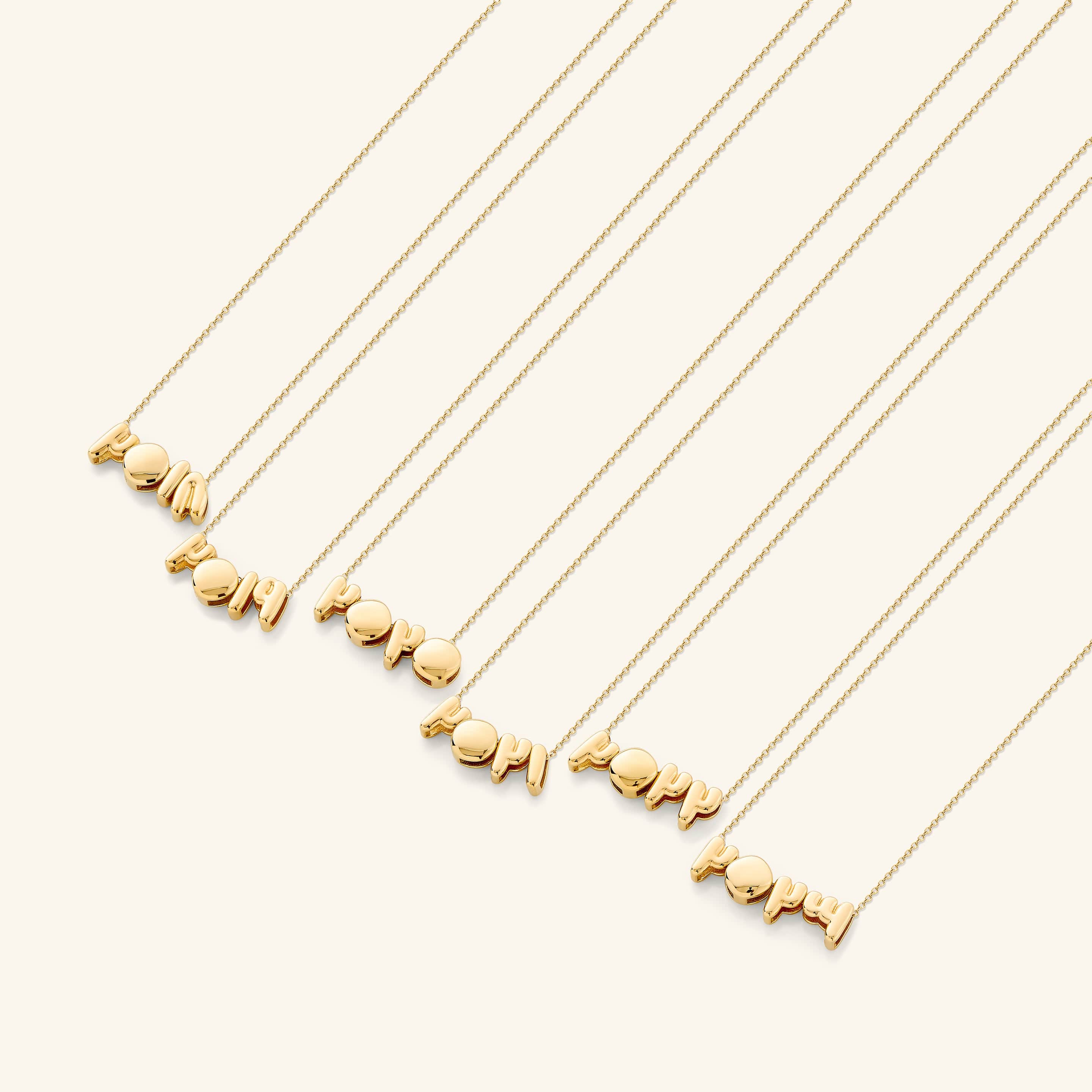 Arabic Bubble Birthyear Necklace