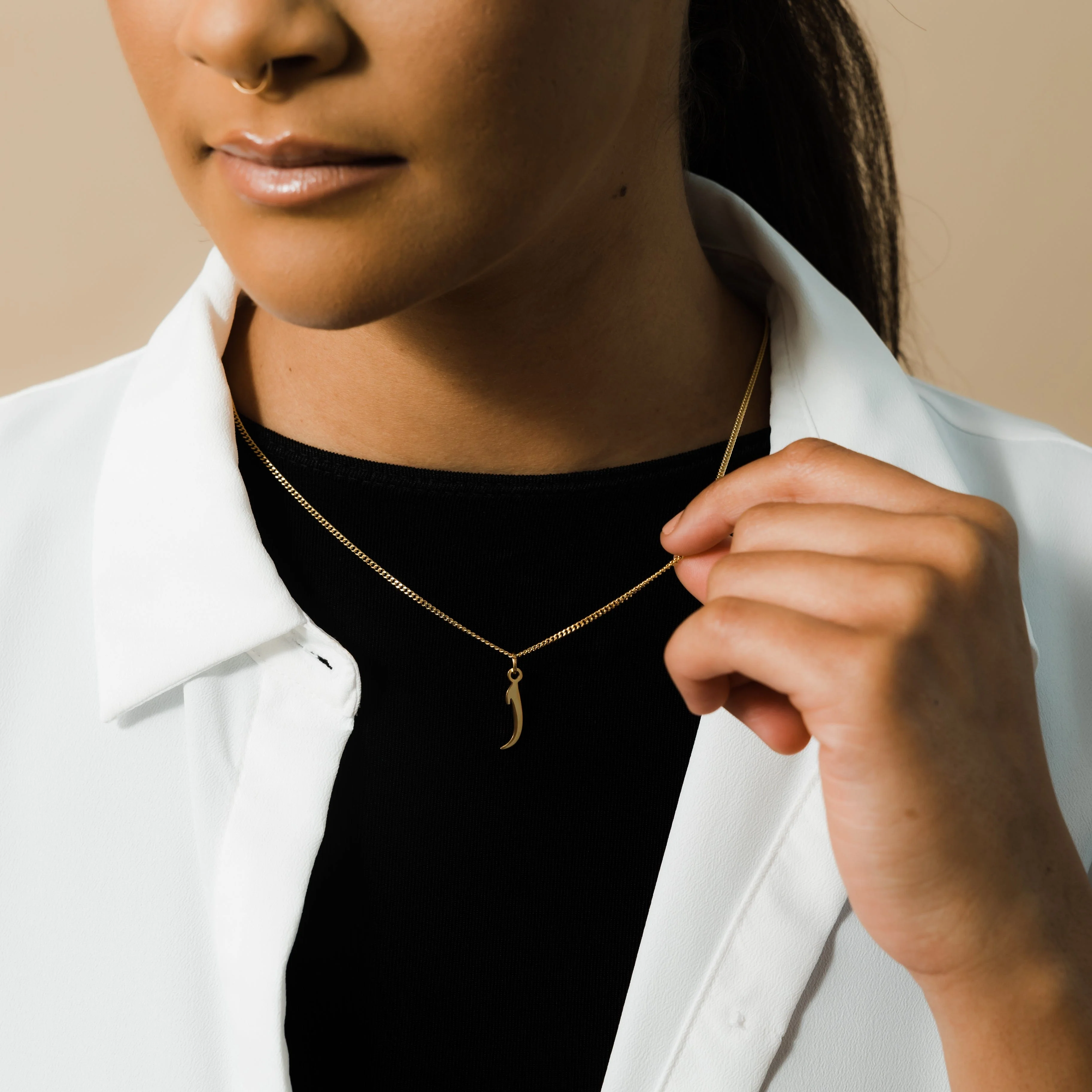 Hanging Arabic Letter Necklace