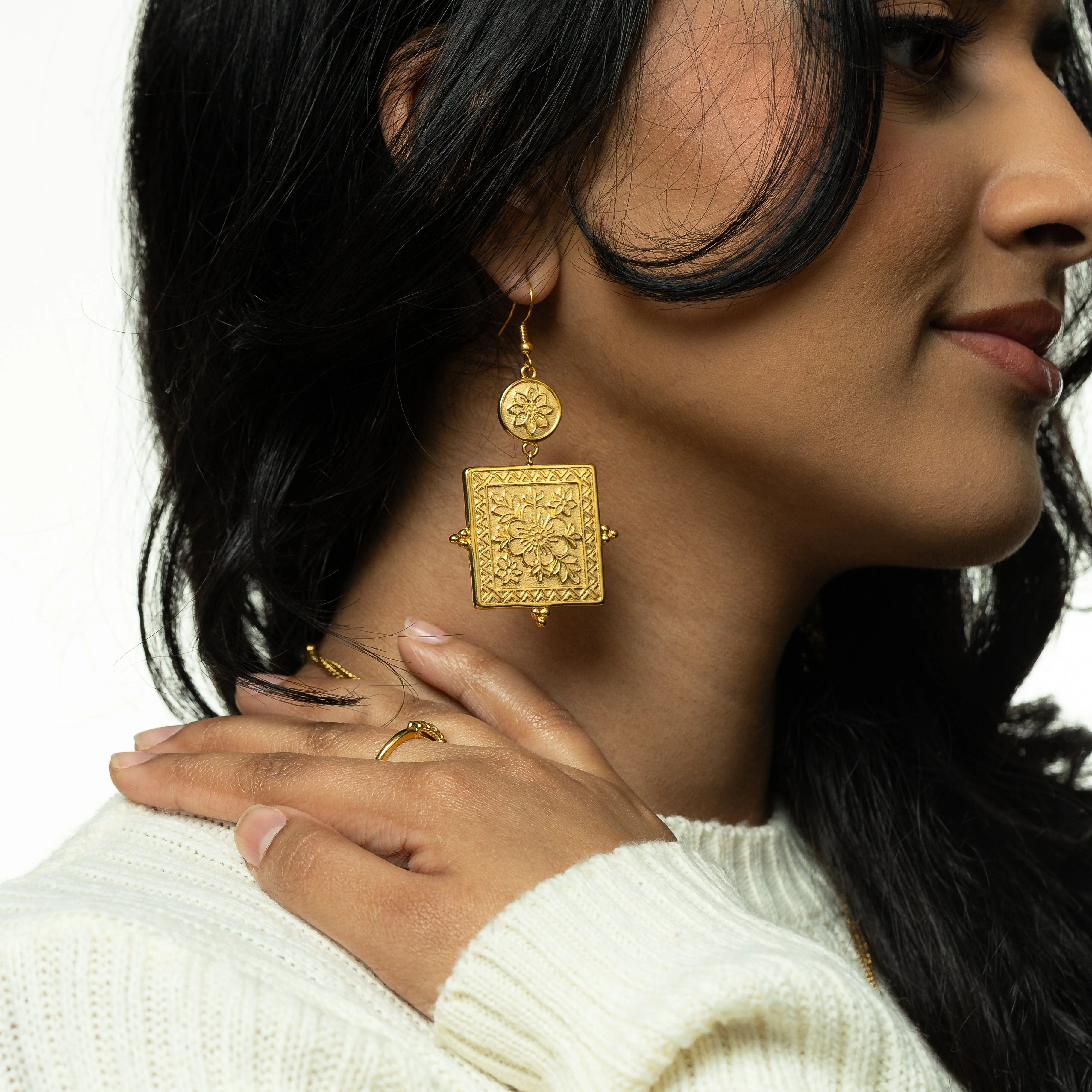 Mehndi Floral Earrings