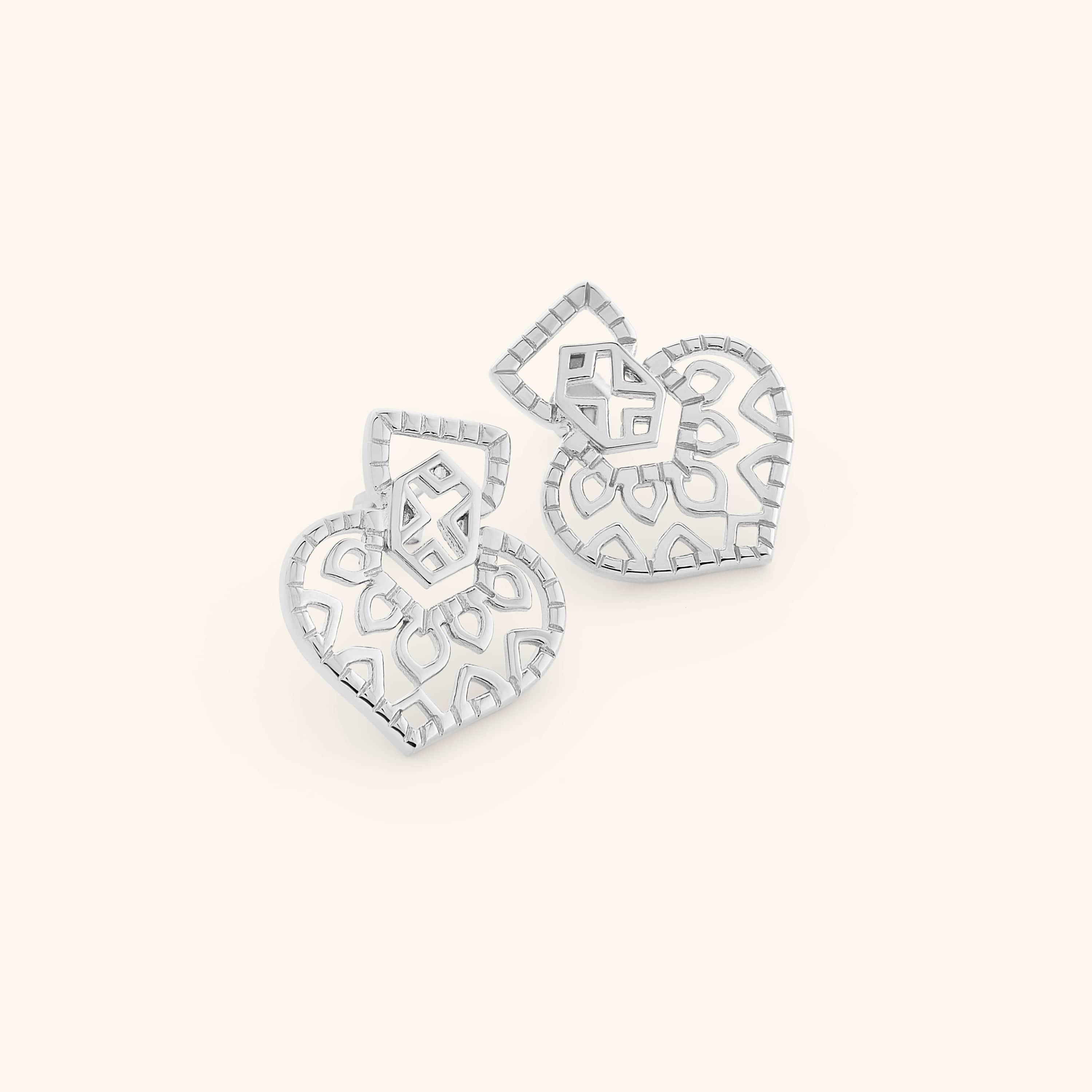 Mehndi Heart Earrings