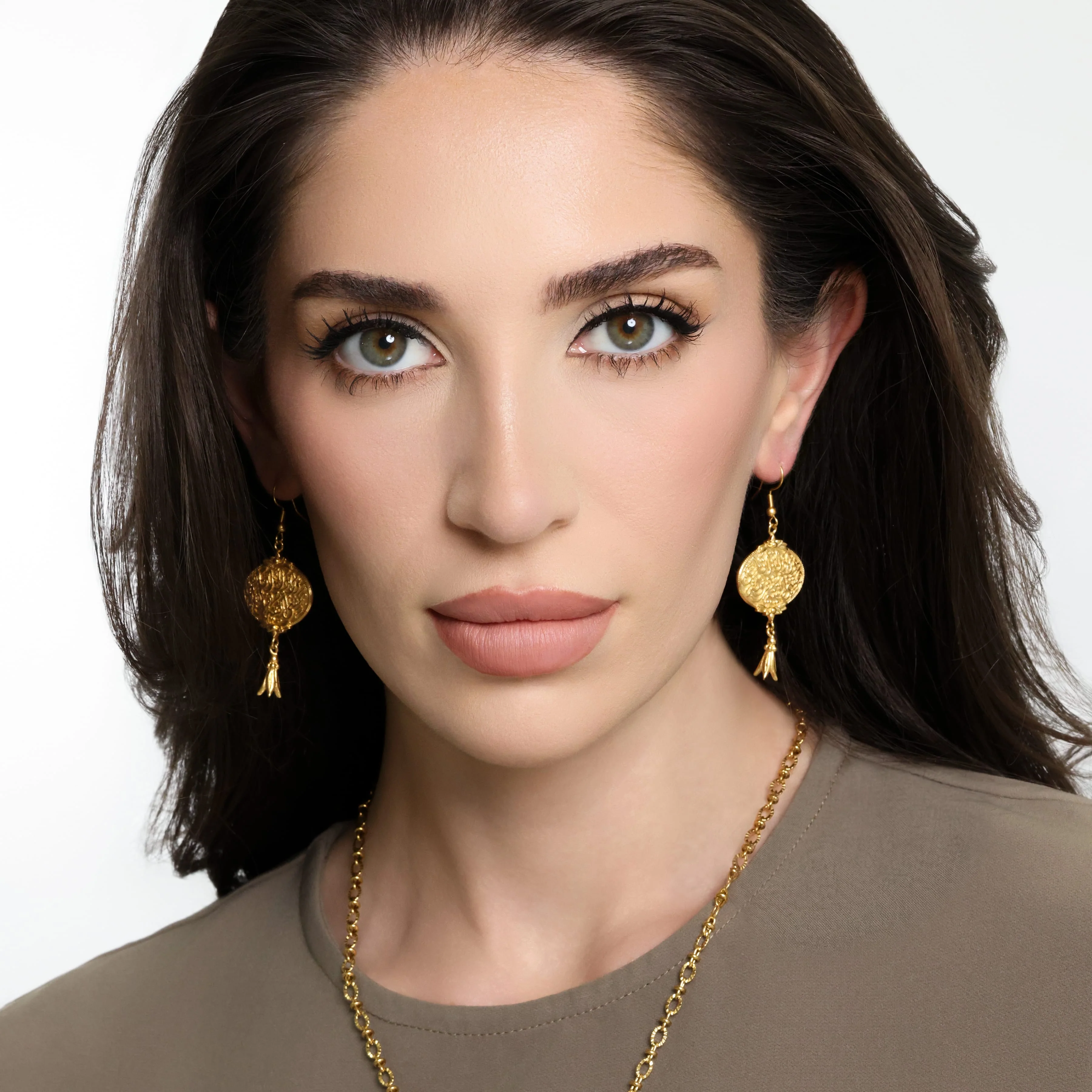 "Walk to Me, and I'll run to you" Medallion Earrings