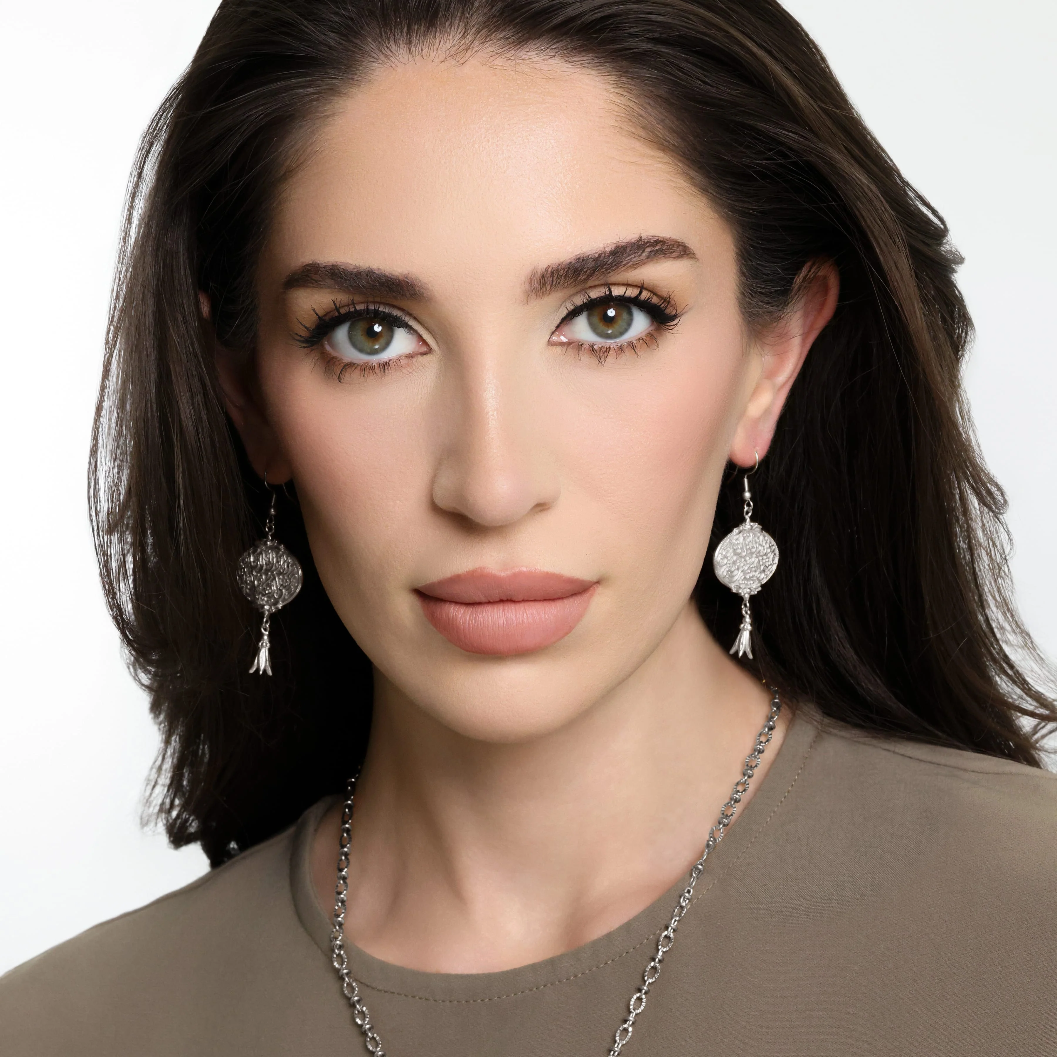 "Walk to Me, and I'll run to you" Medallion Earrings