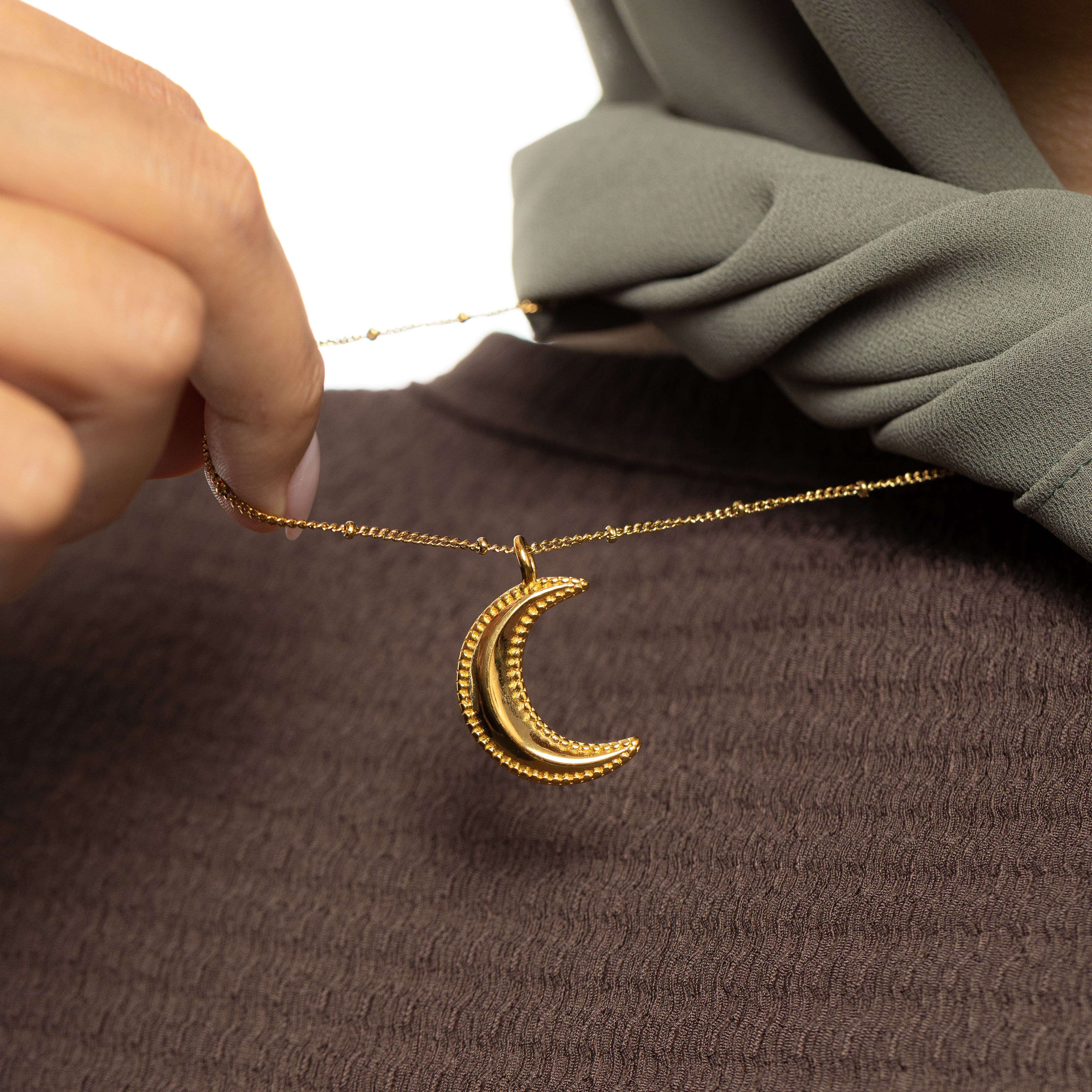 Dotted Crescent Necklace