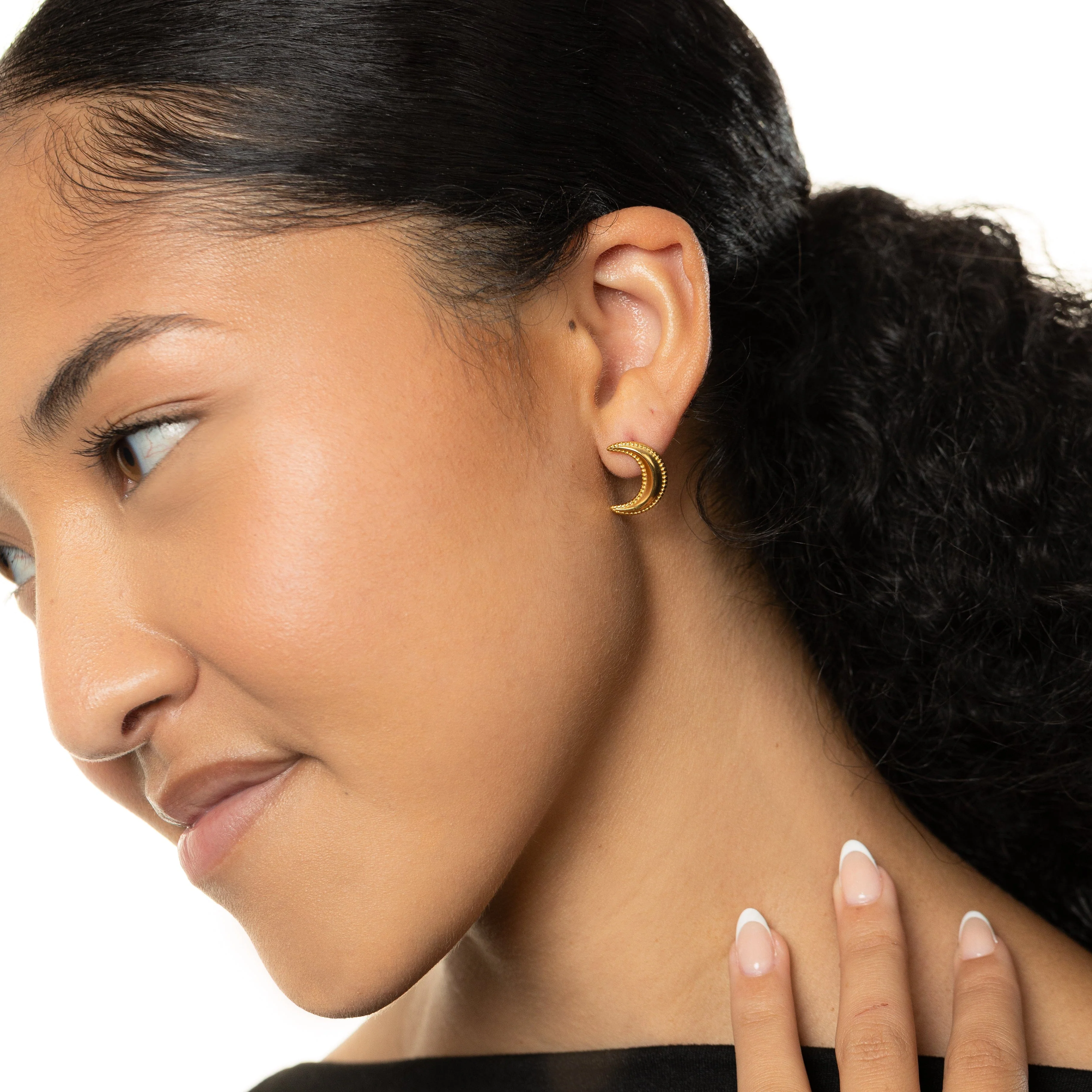 Dotted Crescent Earrings