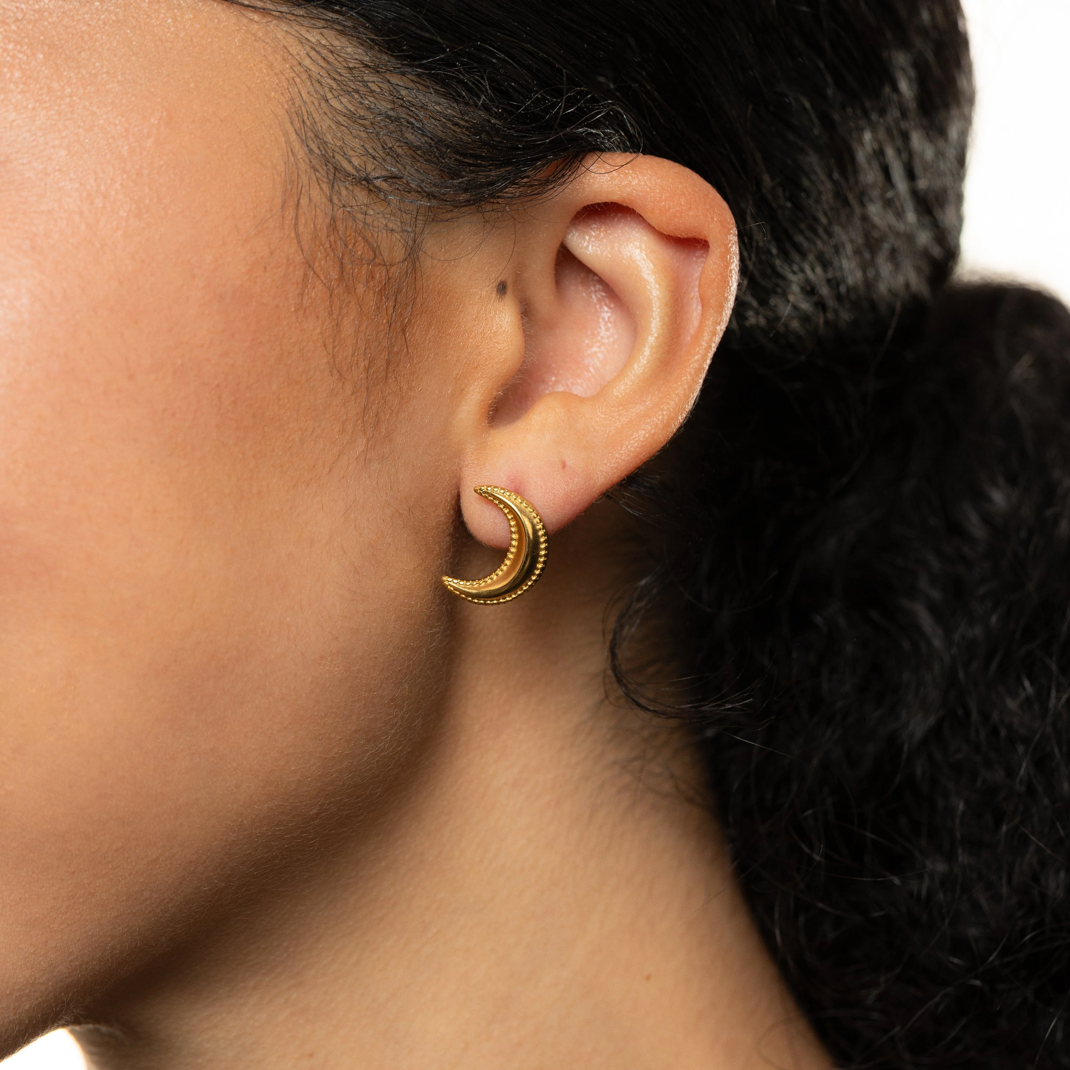 Dotted Crescent Earrings
