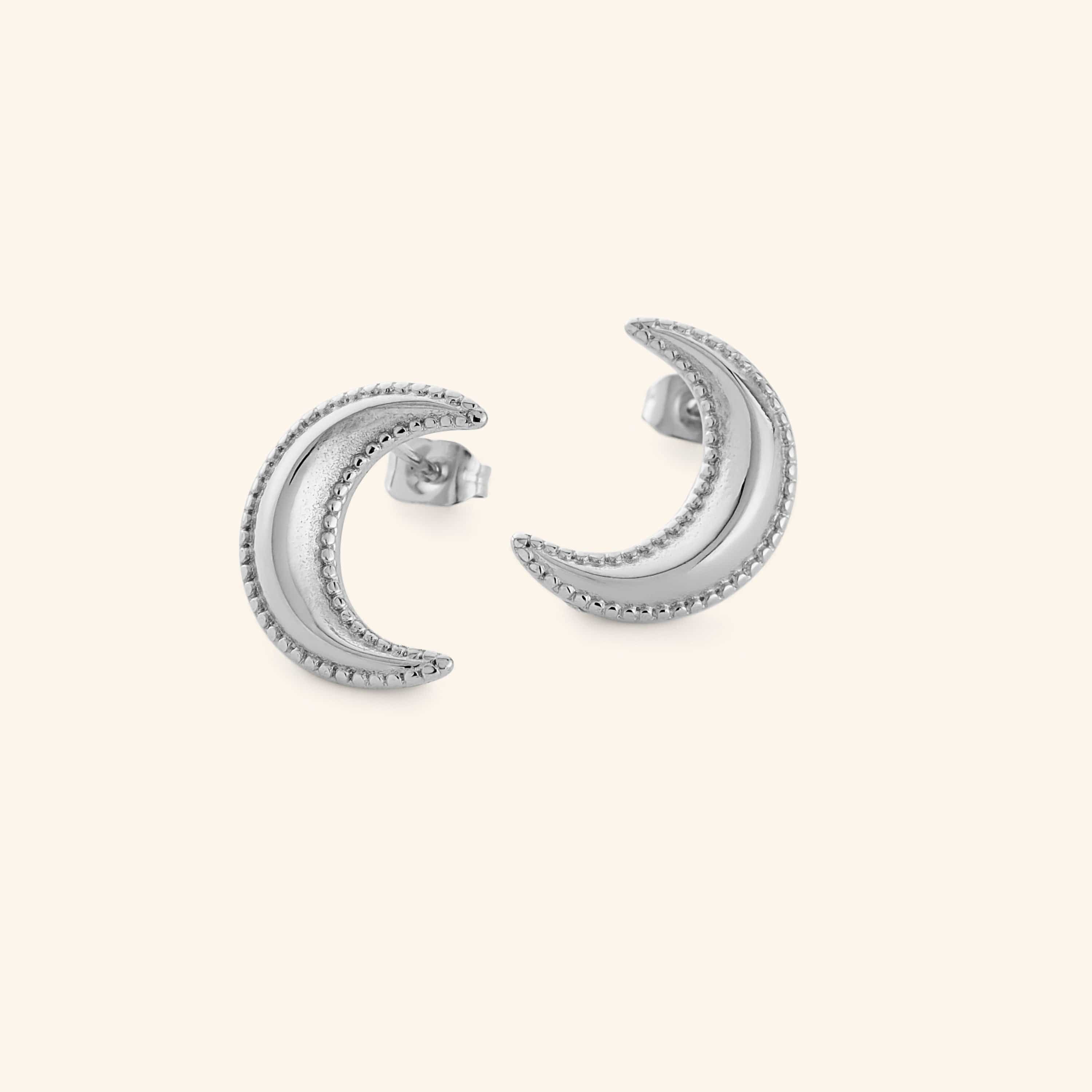Dotted Crescent Earrings