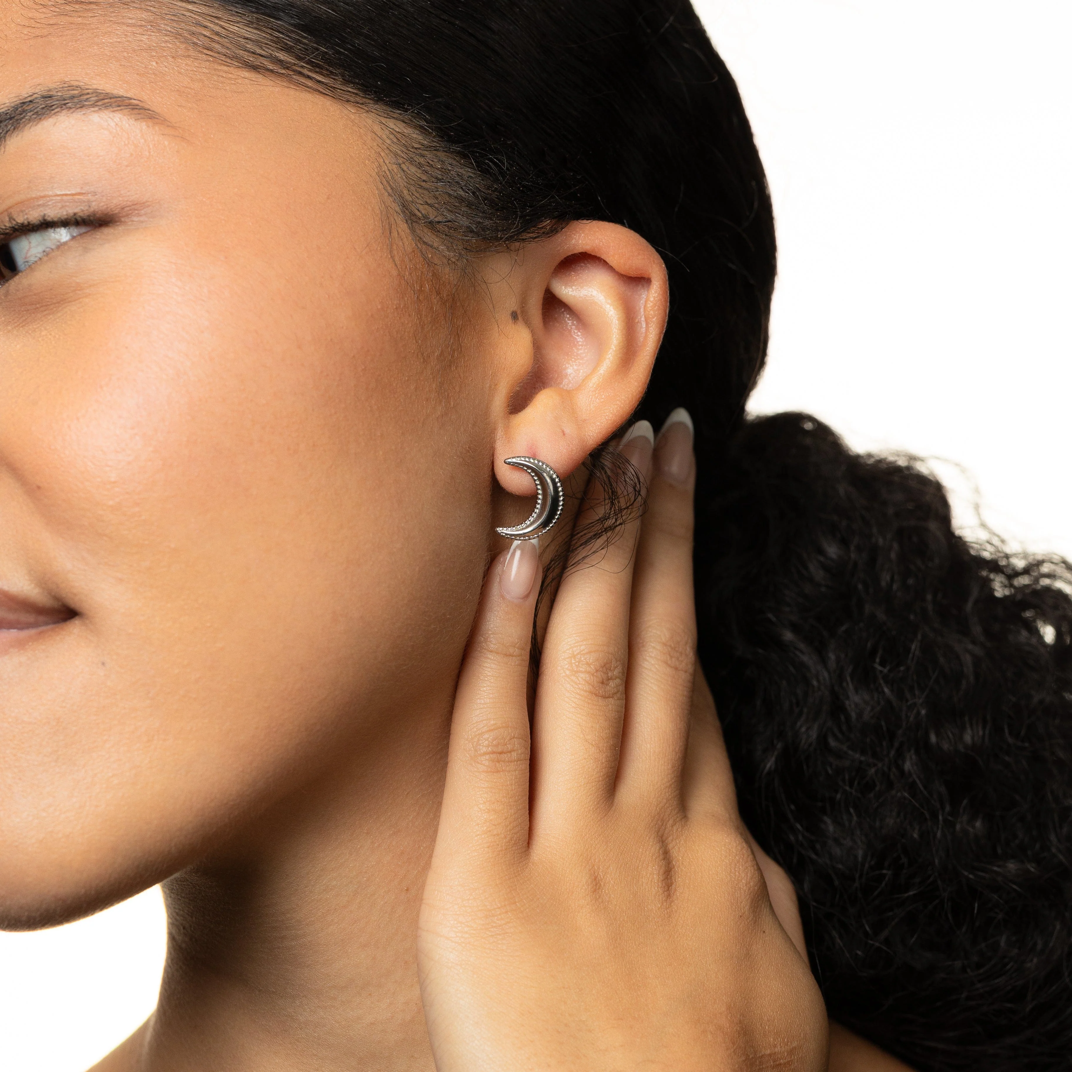 Dotted Crescent Earrings