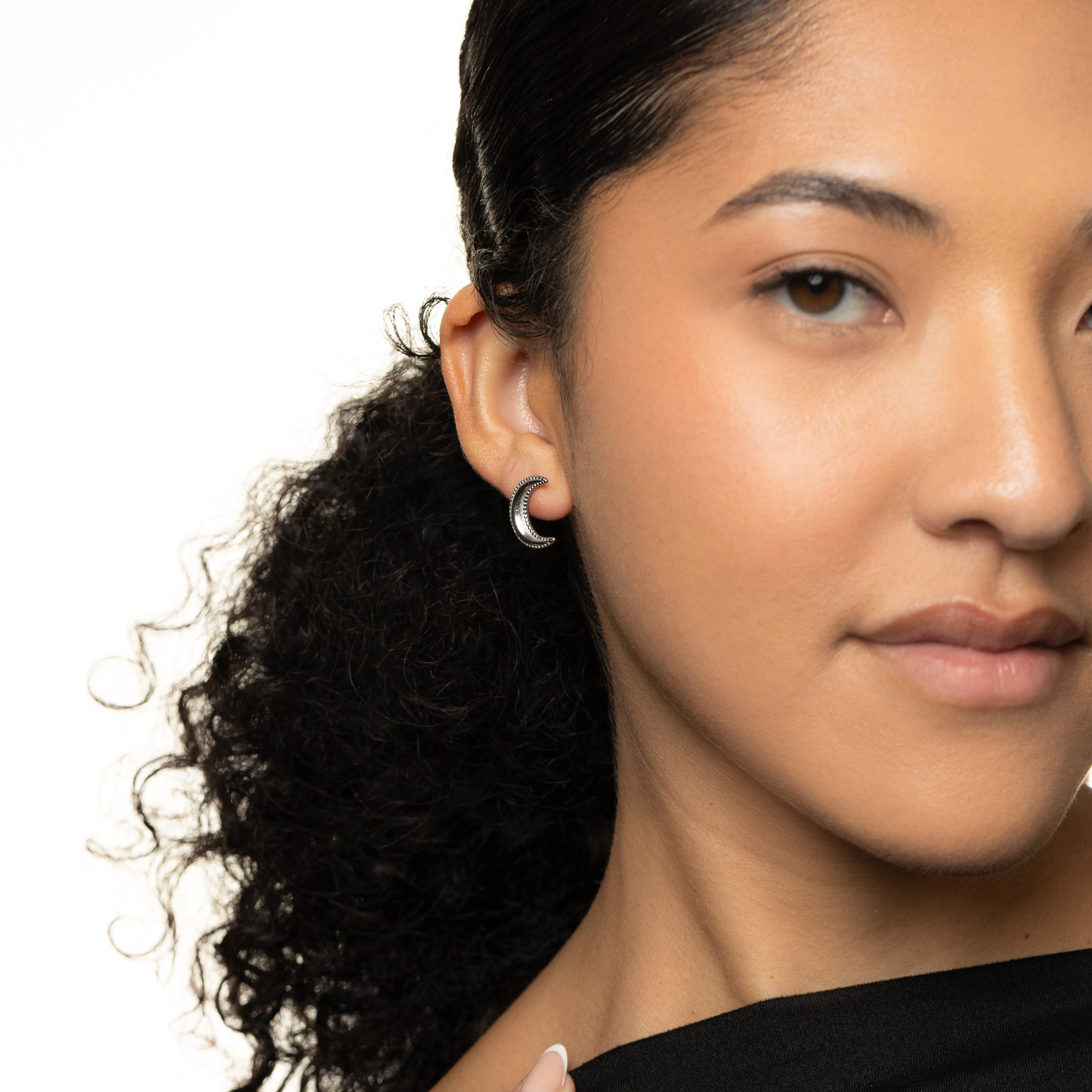 Dotted Crescent Earrings
