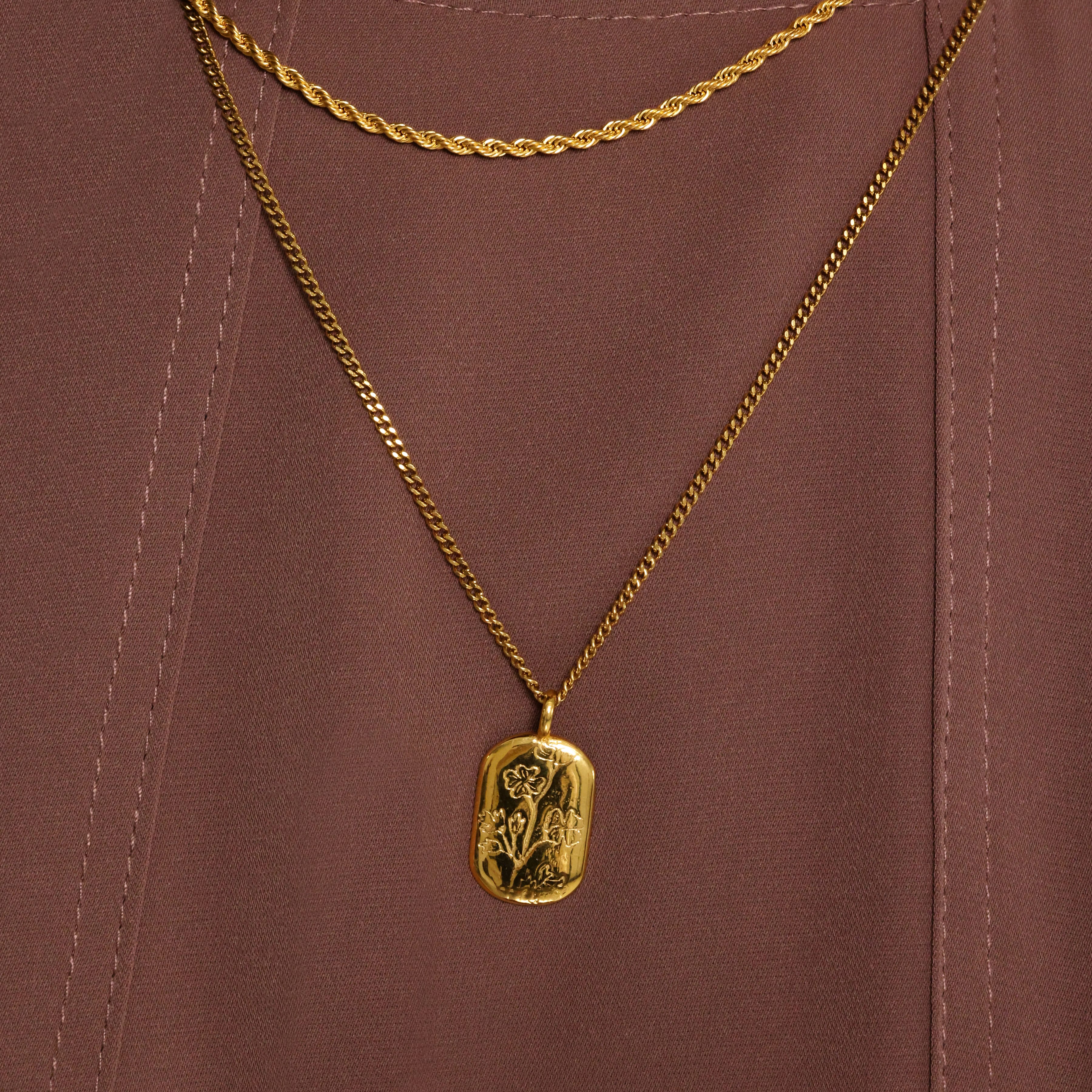 Palestine Poppy Stamp Necklace