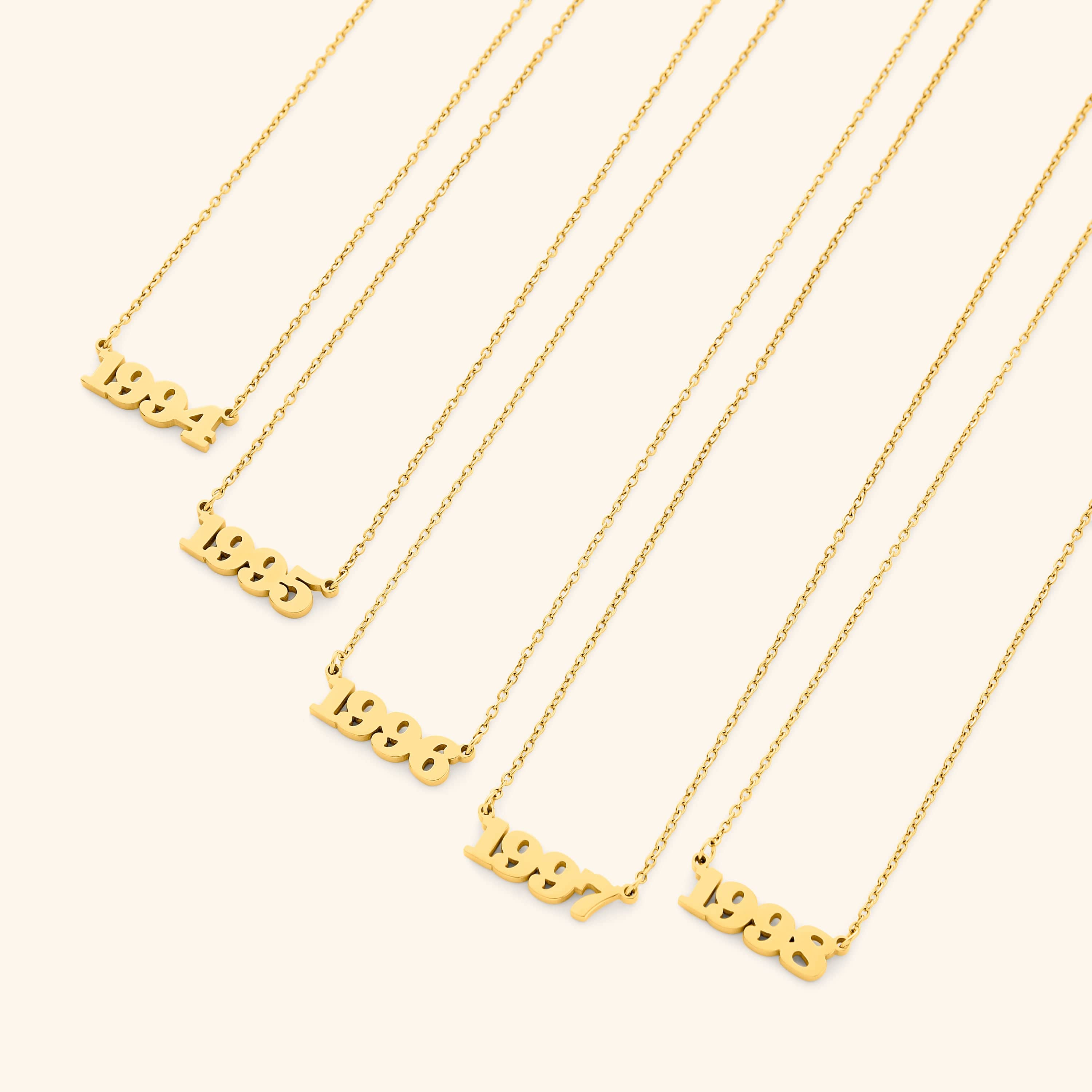 English Birth Year Necklace