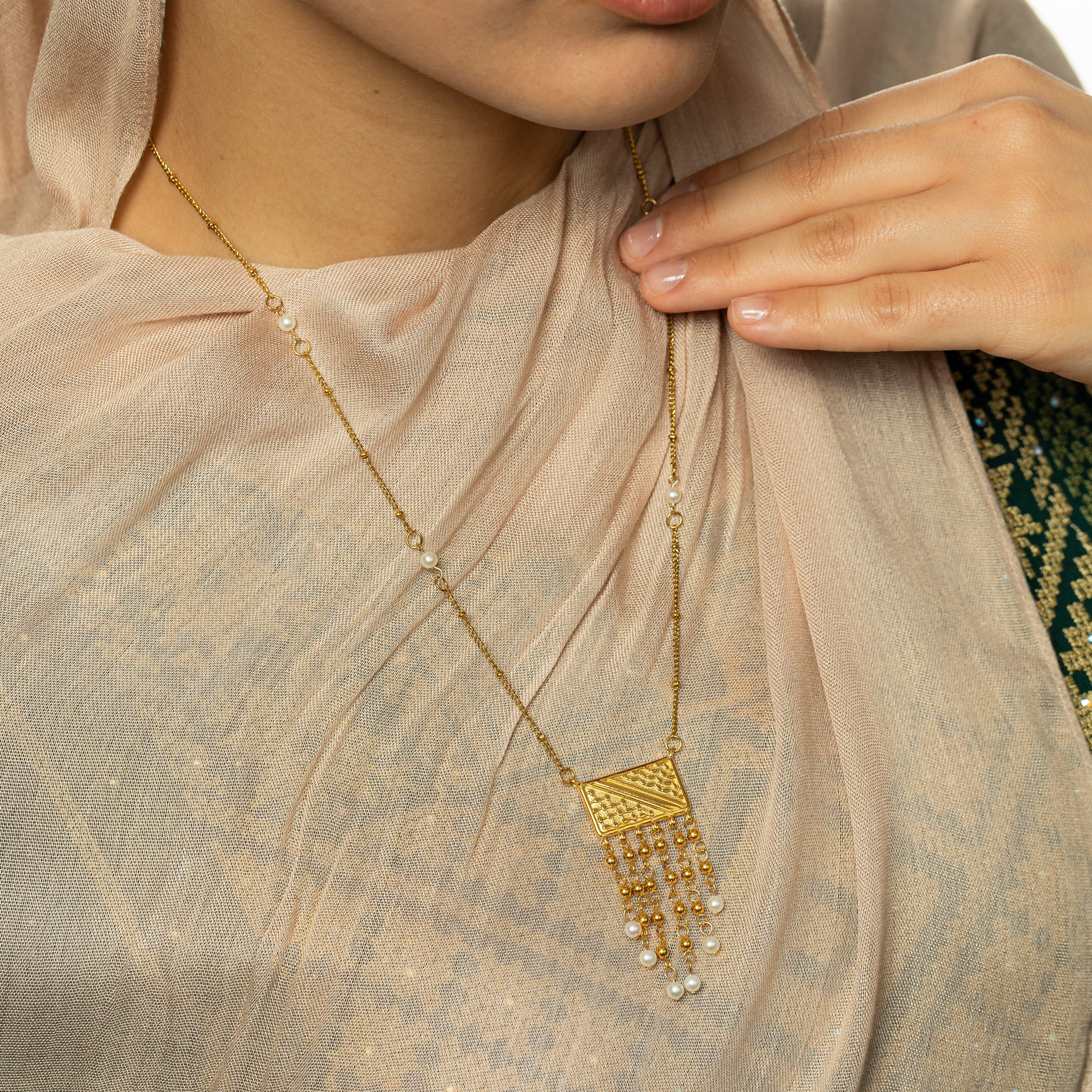 Raining Keffiyeh Necklace