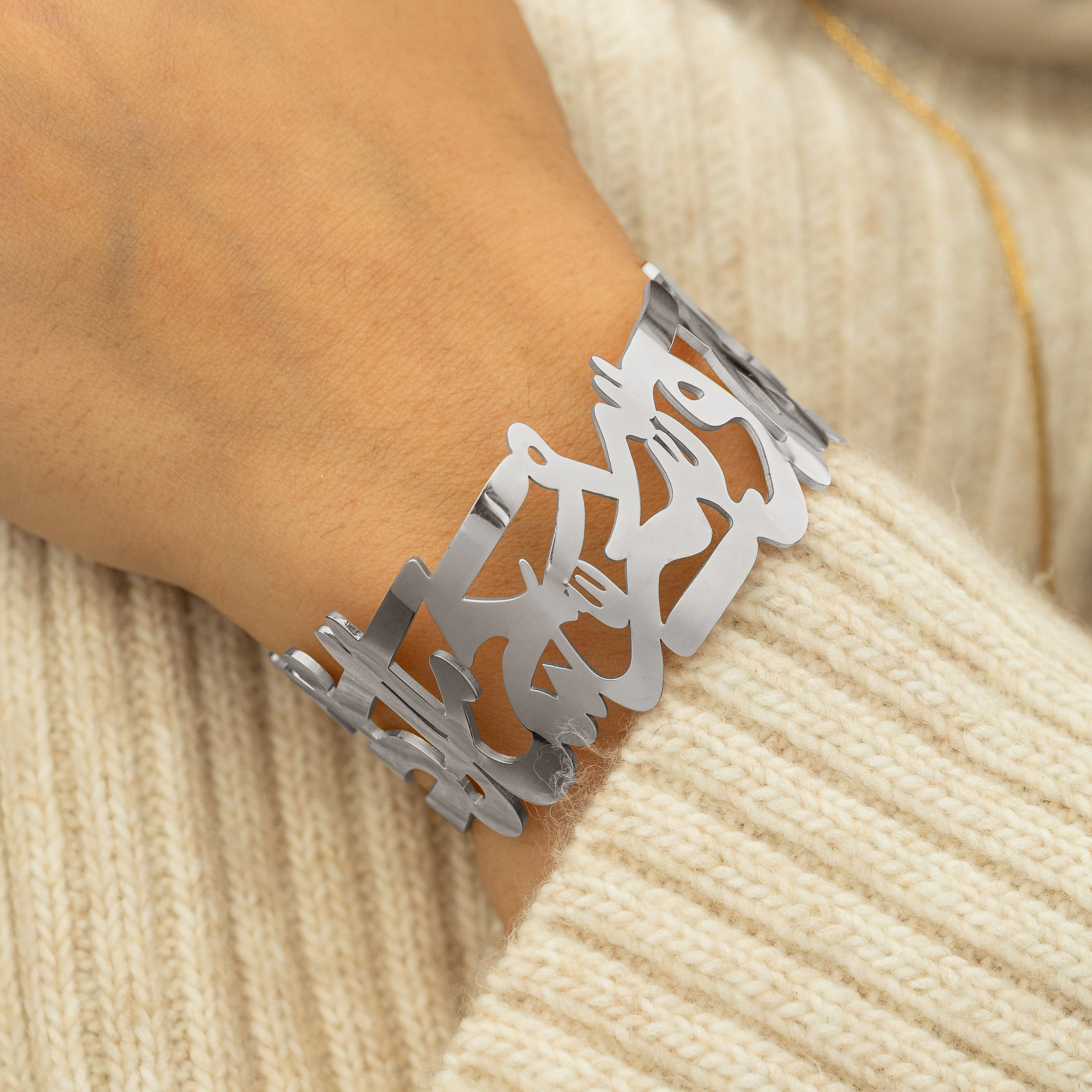 "What Makes You Different Makes You Beautiful" Calligraphy Cuff