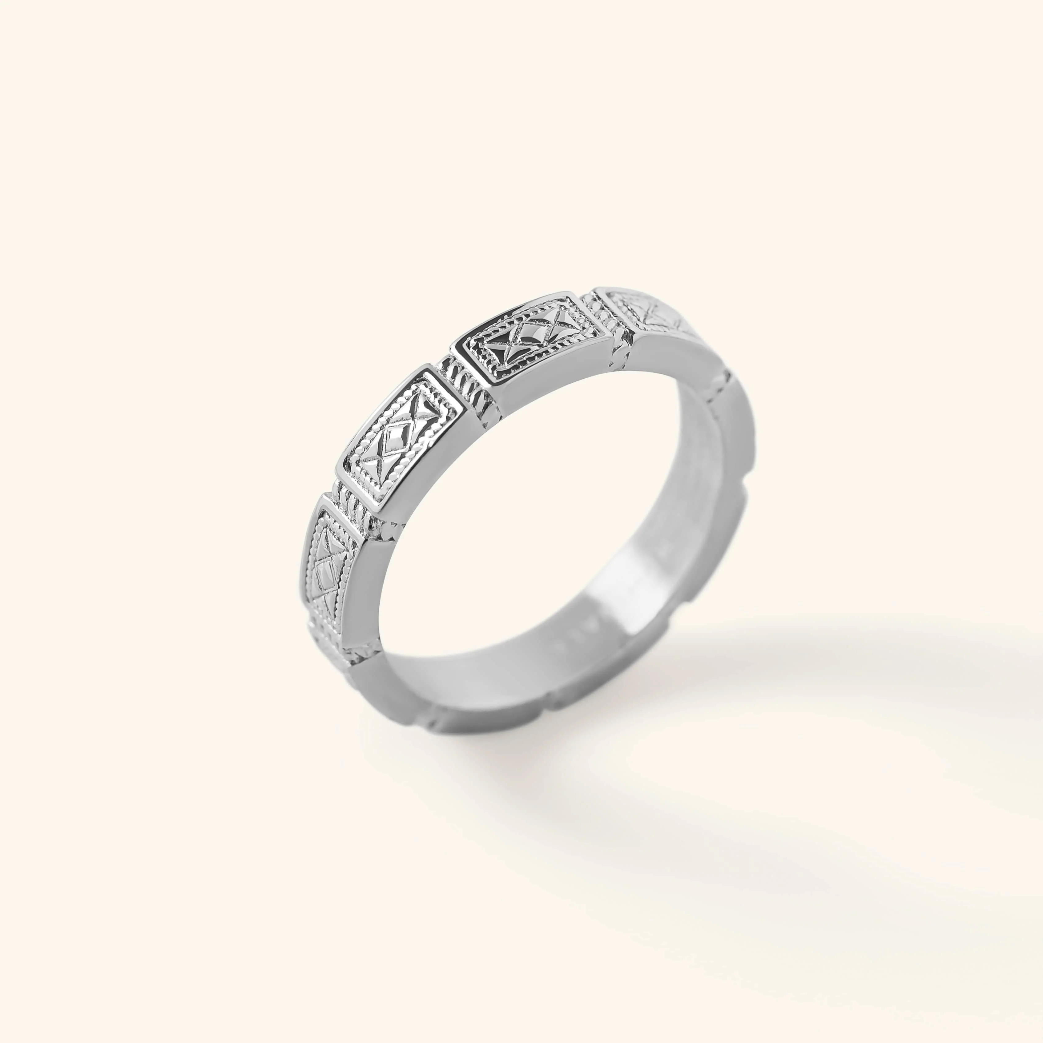Damascus Tile Ring | Women
