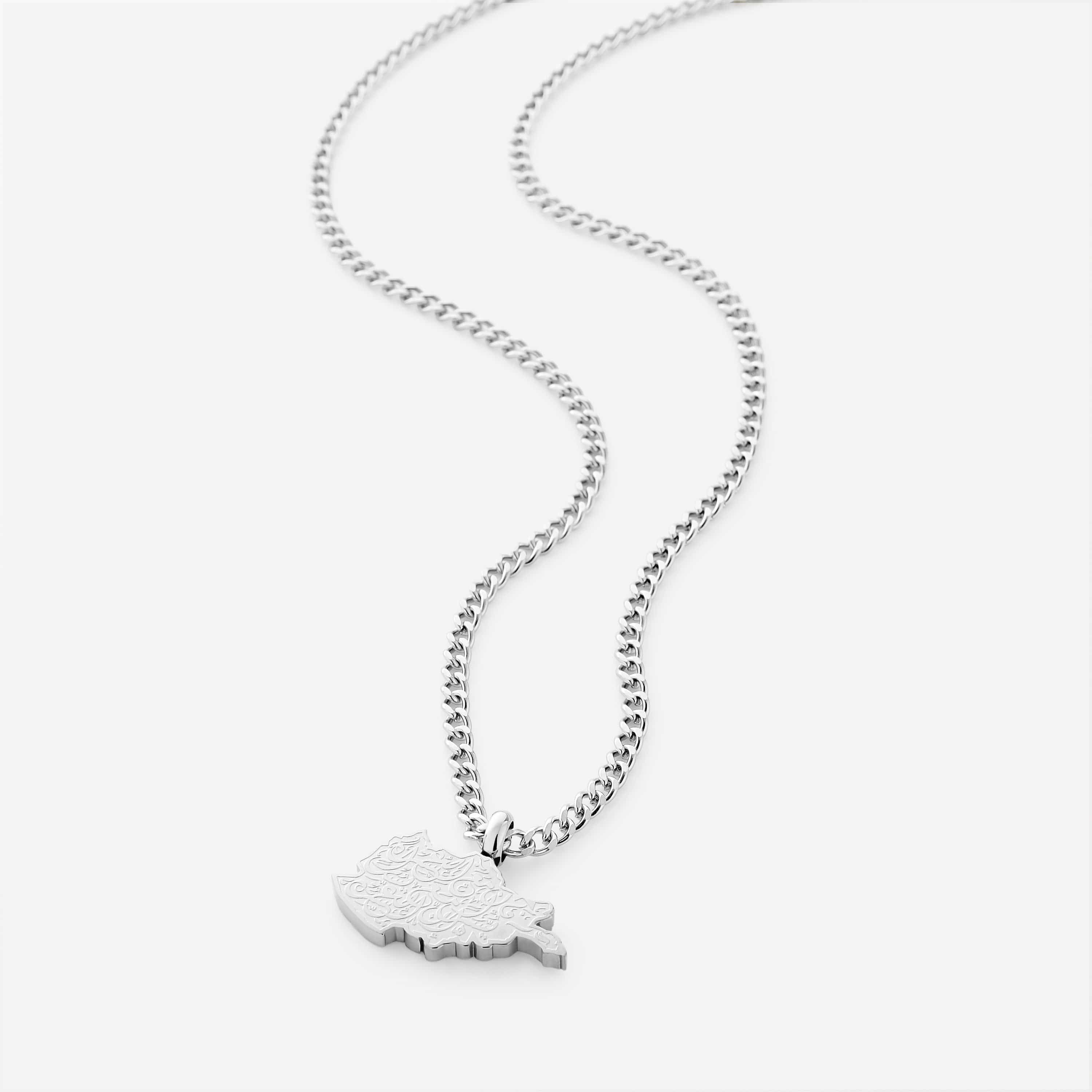 "With Hardship Comes Ease" Map Necklace | Men