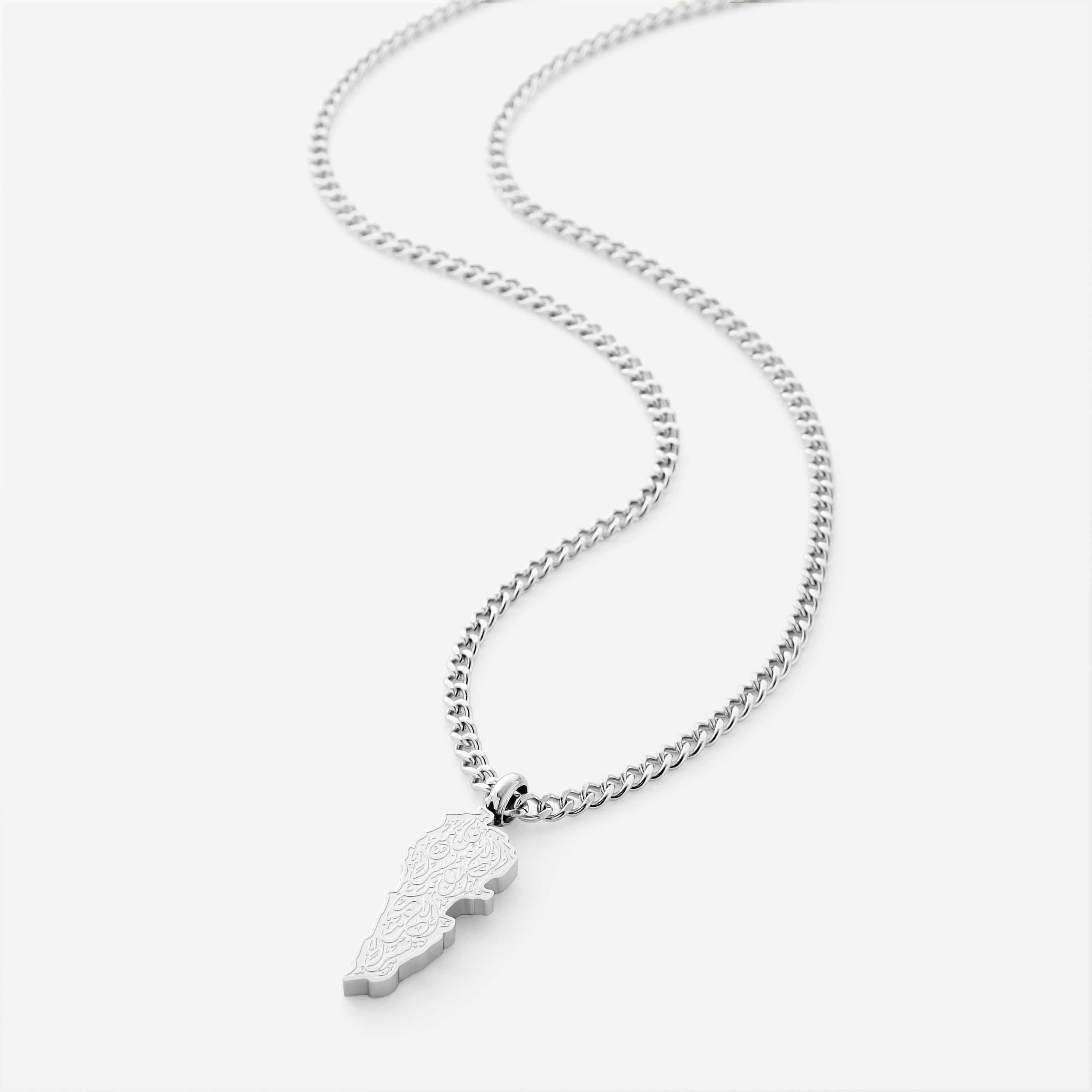"With Hardship Comes Ease" Map Necklace | Men