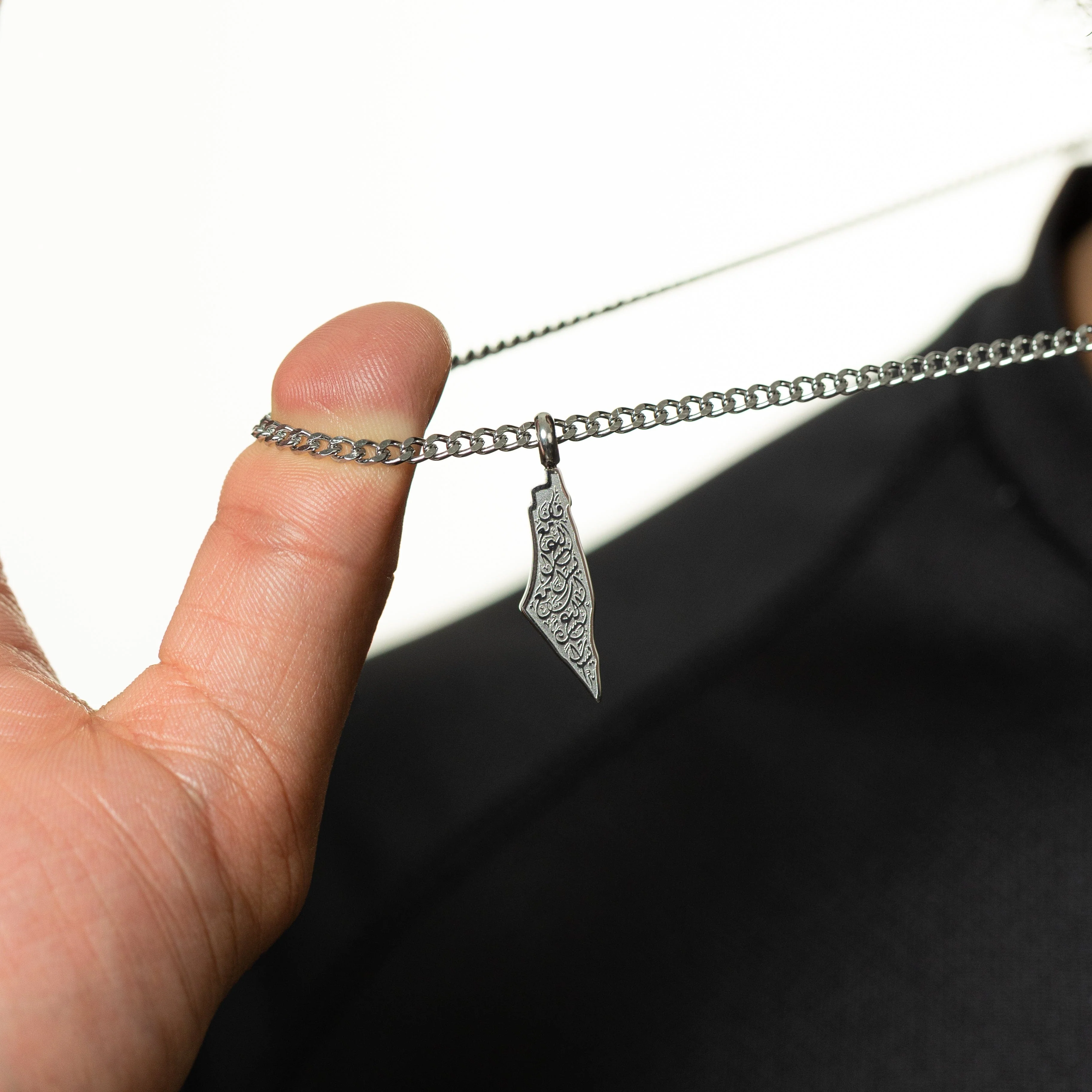 "With Hardship Comes Ease" Map Necklace | Men