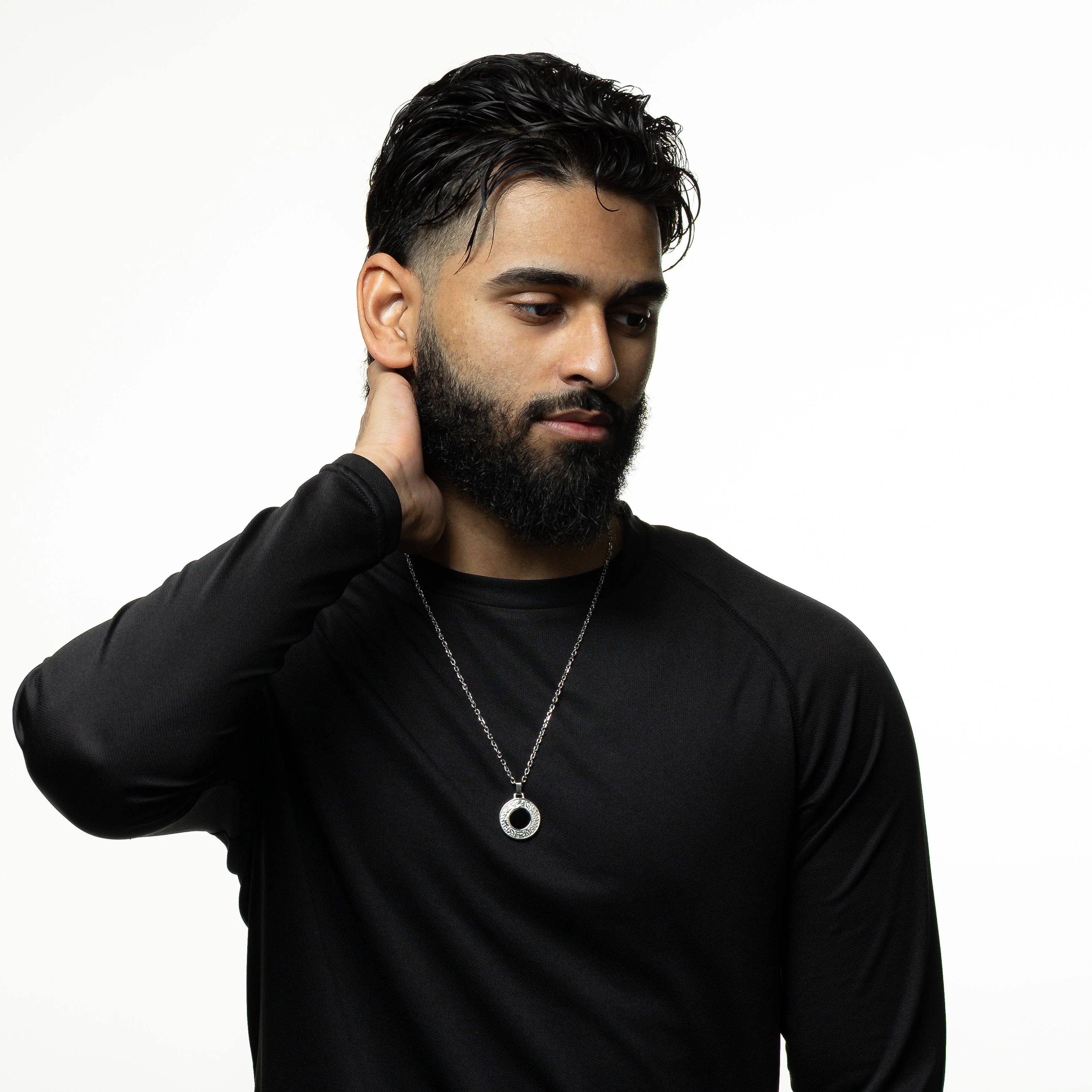 "With Hardship Comes Ease" Medallion | Black Onyx Stone
