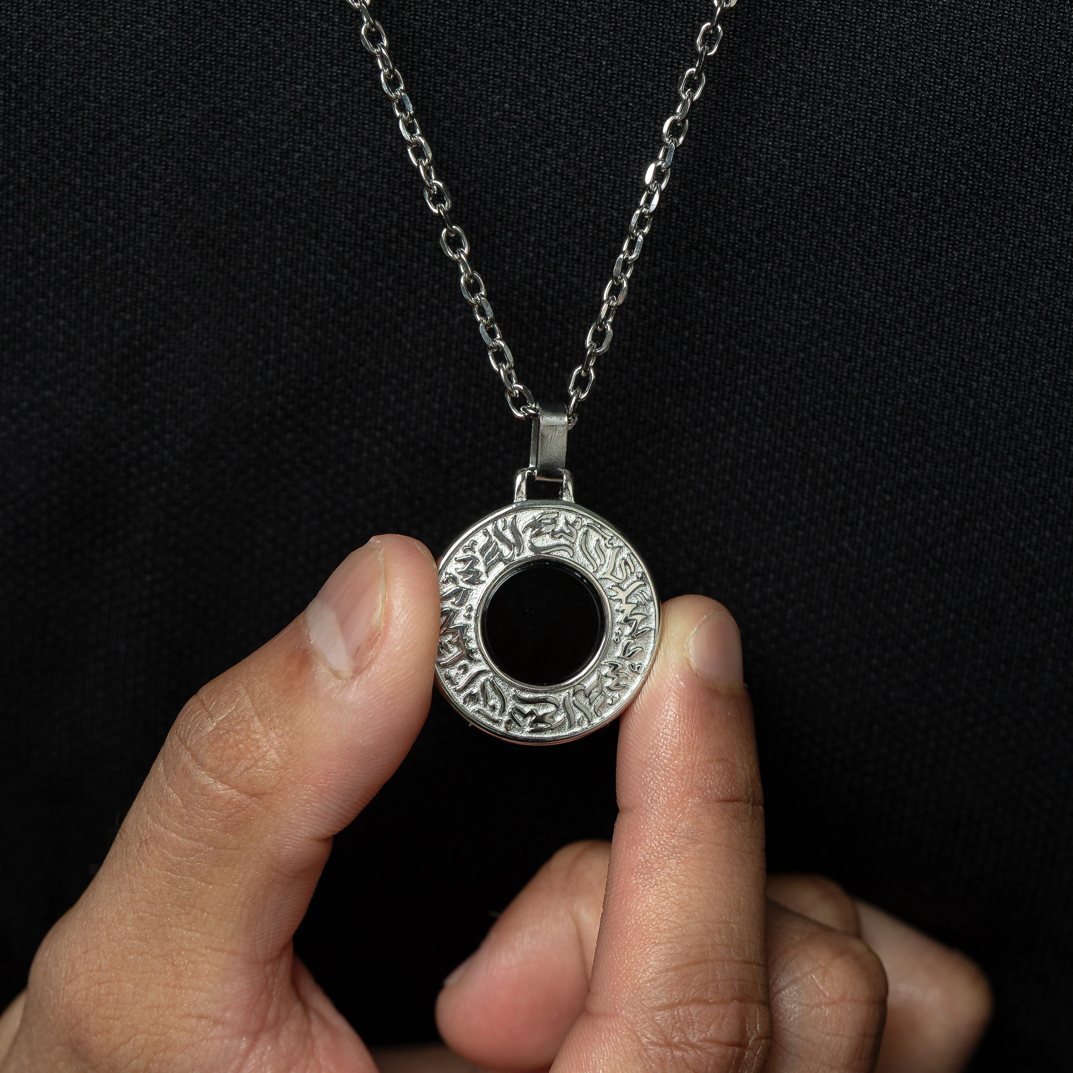 "With Hardship Comes Ease" Medallion | Black Onyx Stone