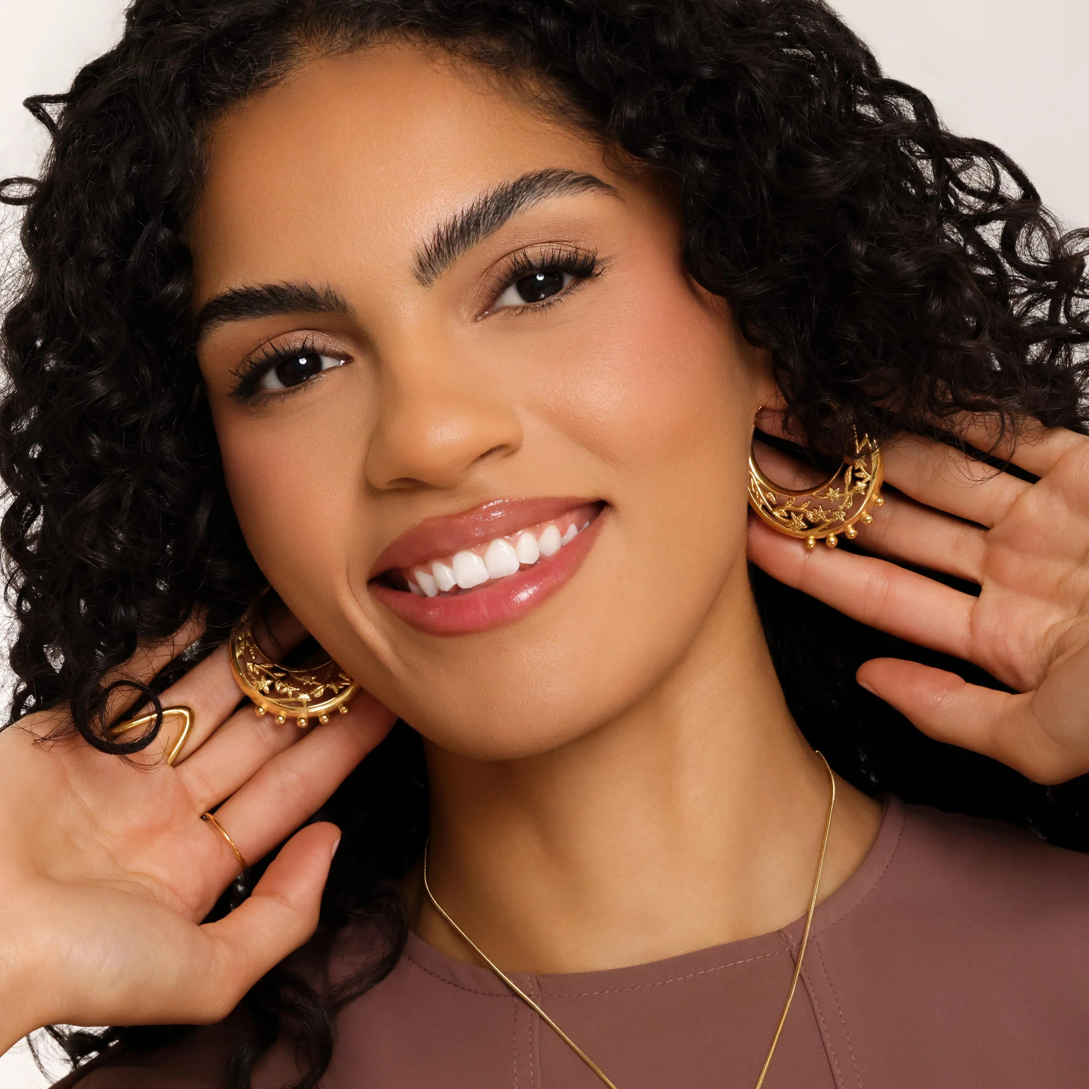 Jasmine Crescent Hoop Earrings | VELA x Nominal