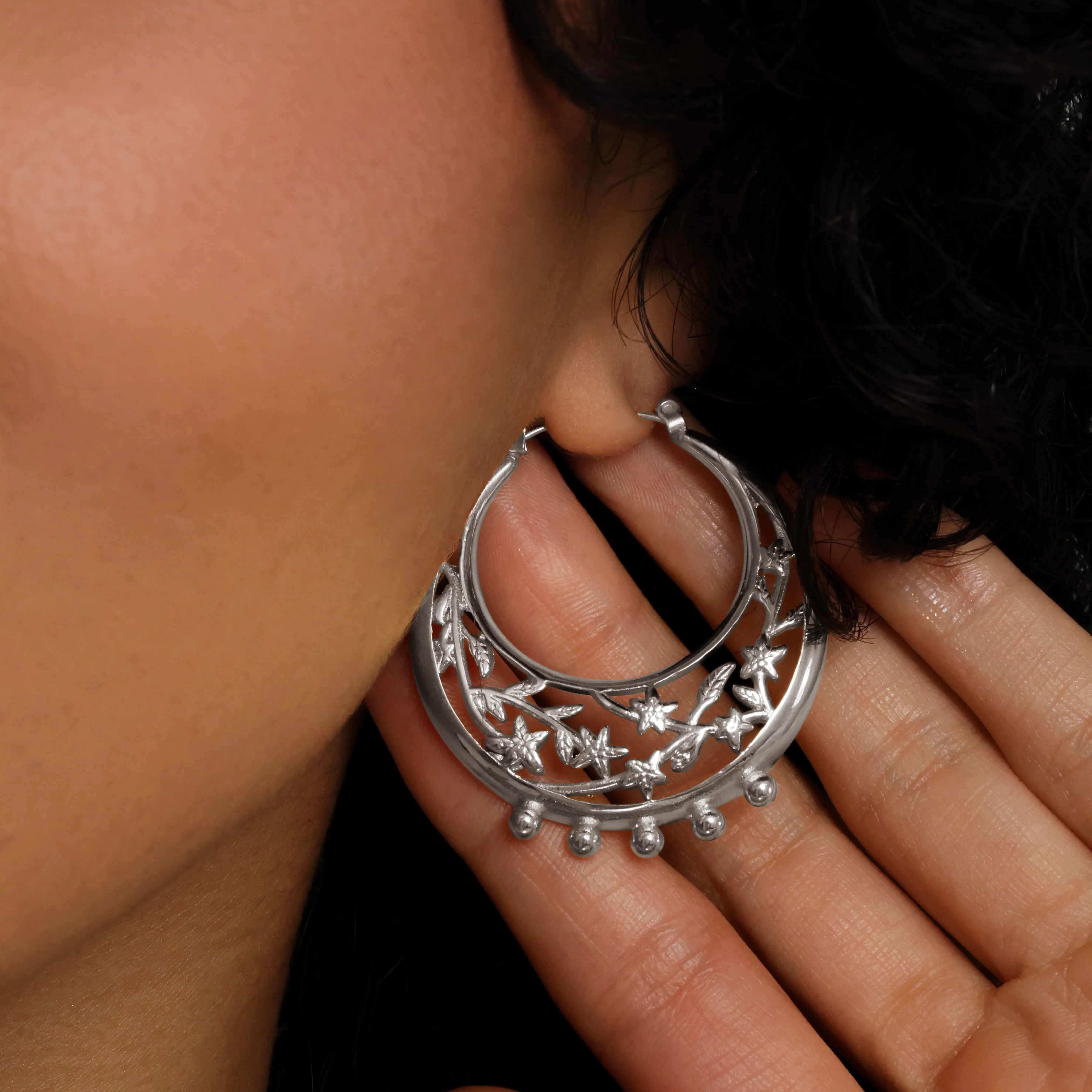 Jasmine Crescent Hoop Earrings | VELA x Nominal