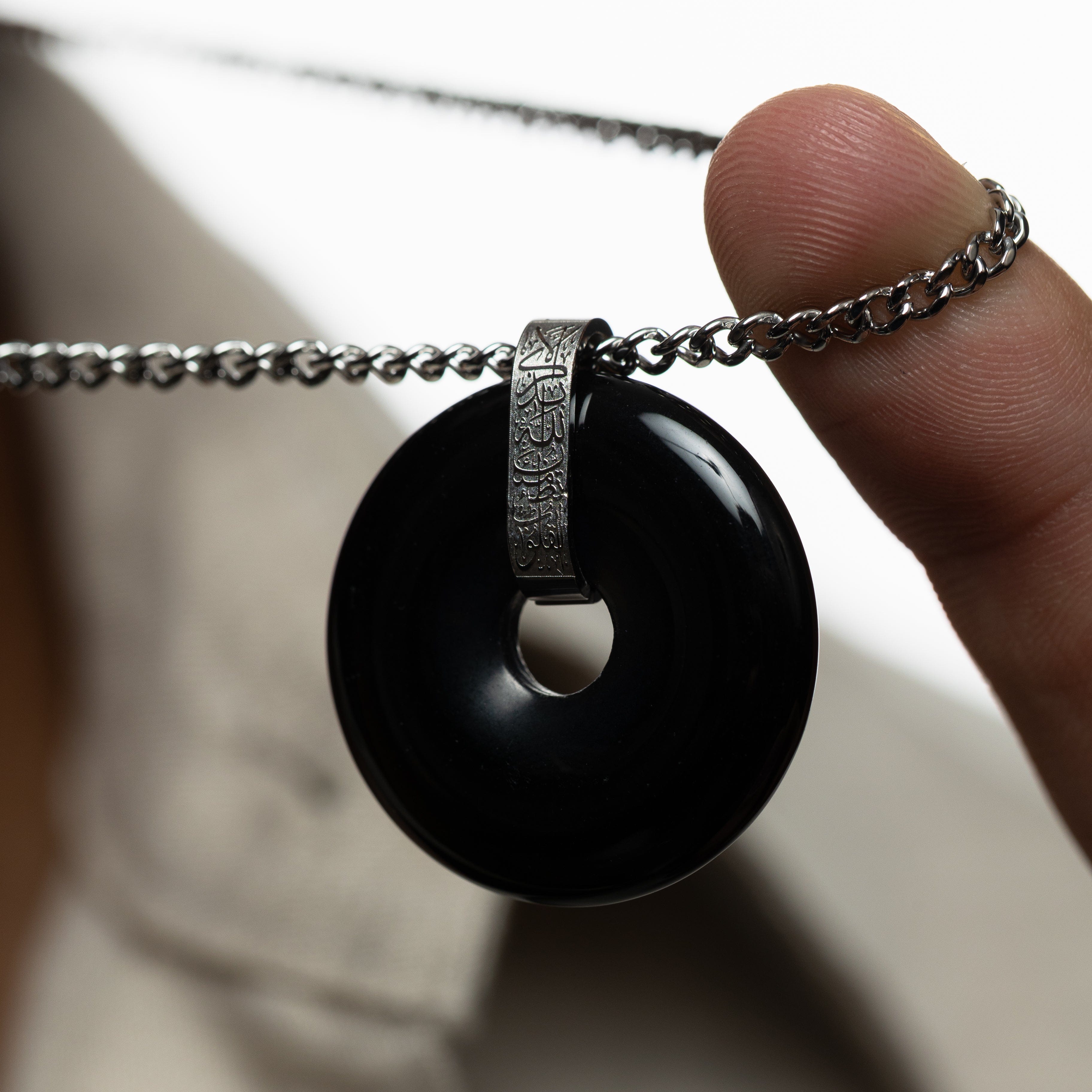 “Surely in the remembrance of Allah, hearts find comfort” Stone Necklace
