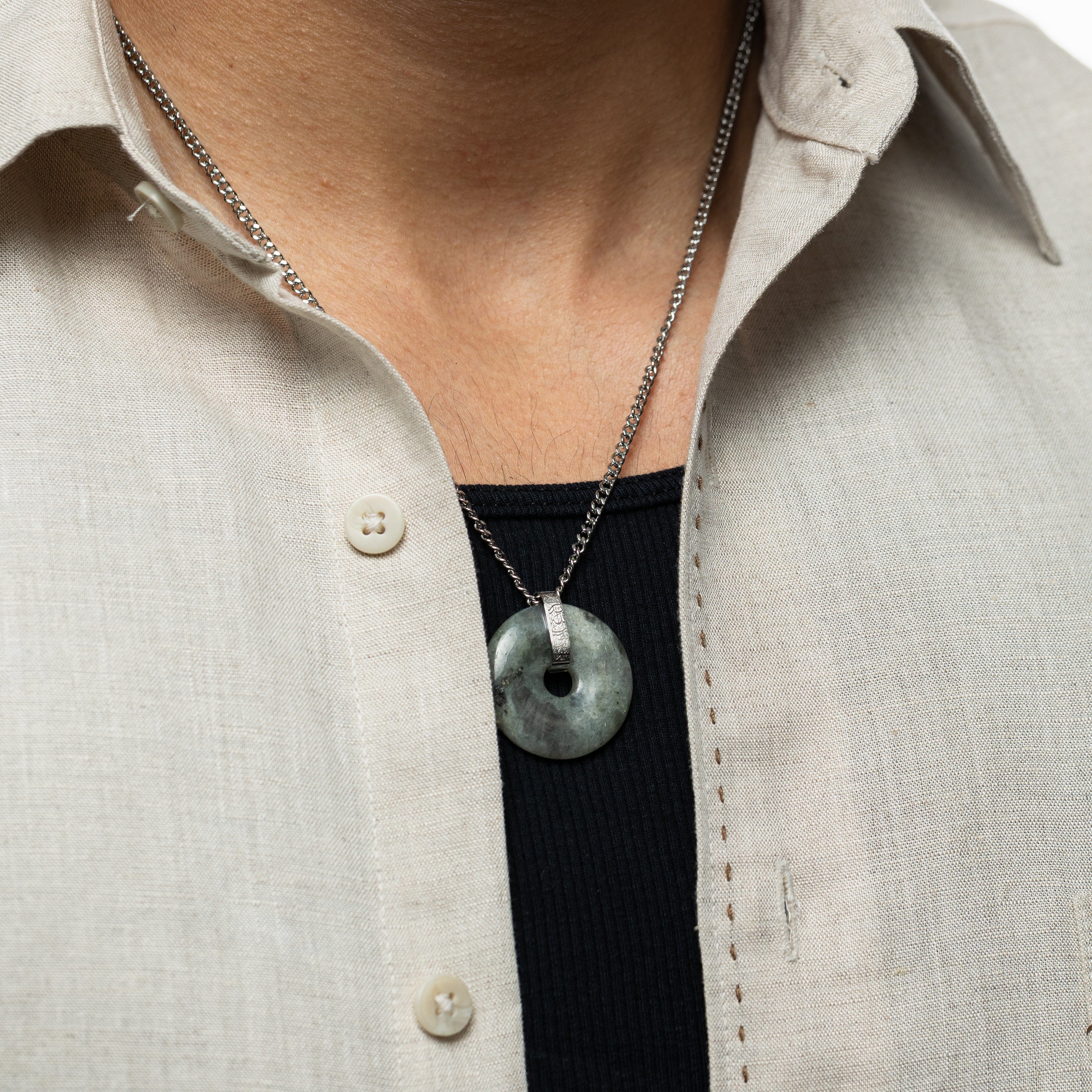 “Surely in the remembrance of Allah, hearts find comfort” Stone Necklace
