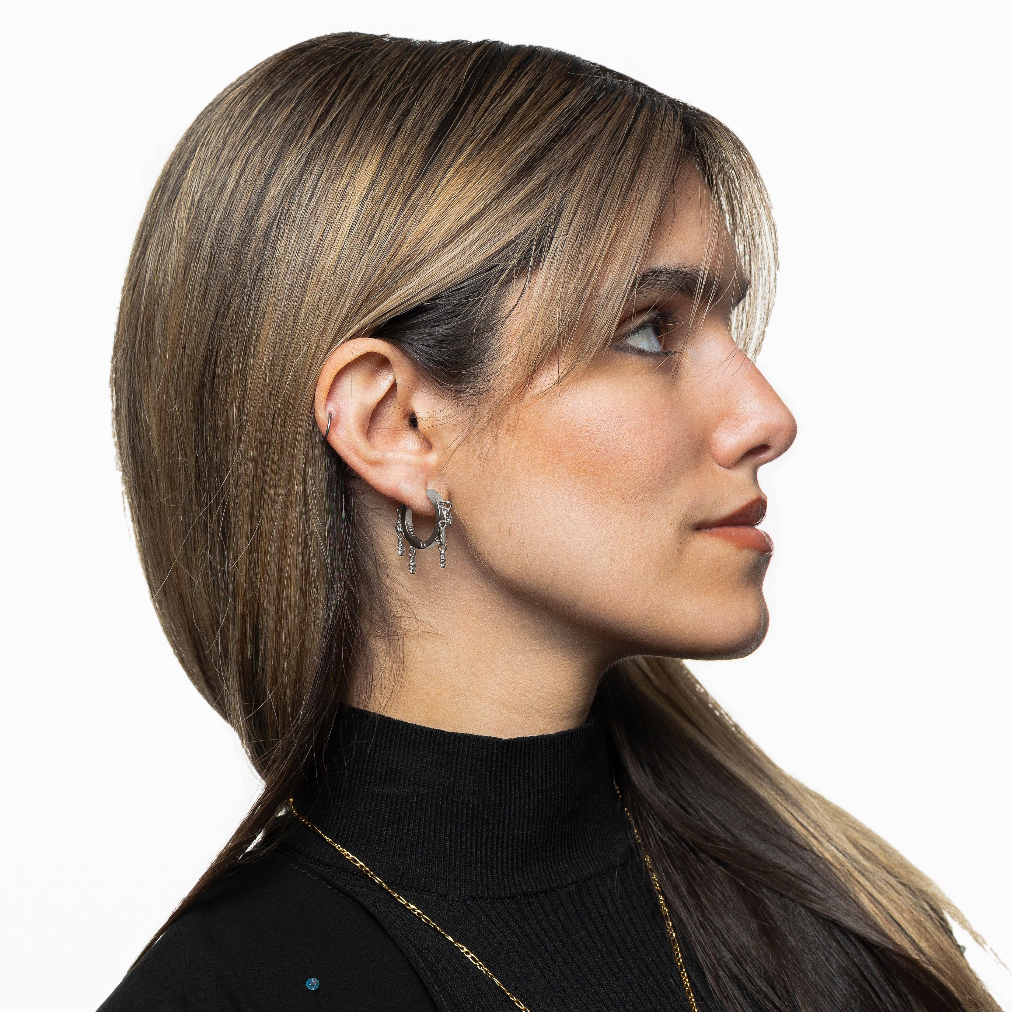 Raining Tatreez Hoop Earrings